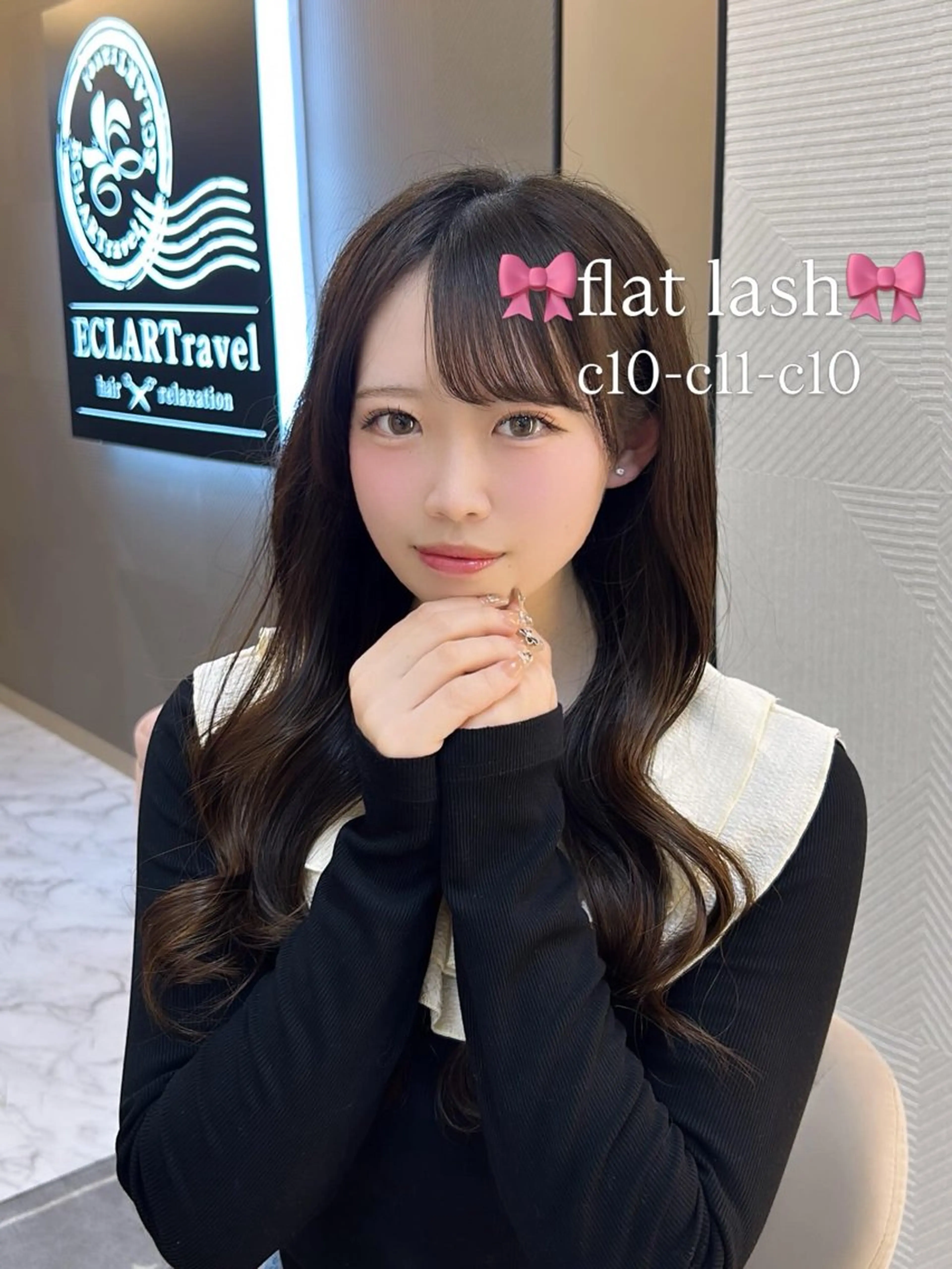 (オフ無料)アイsp付🦋フラットラッシュ120本🦋LED➕¥1100 ((束感コーティング付の写真