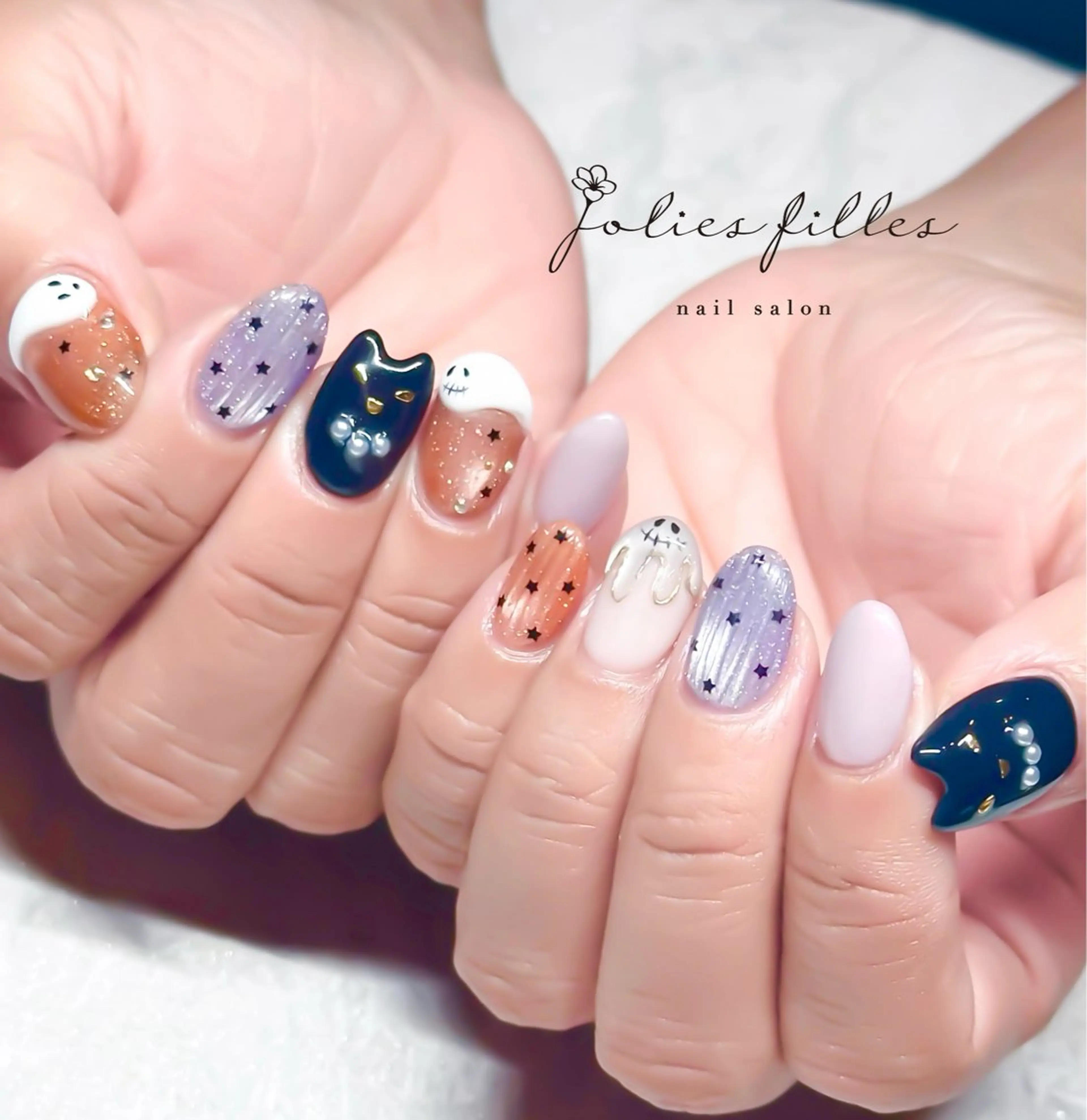 ネイル ハロウィン ハンドネイル ジョリフィーユ本店 中山のネイルデザイン