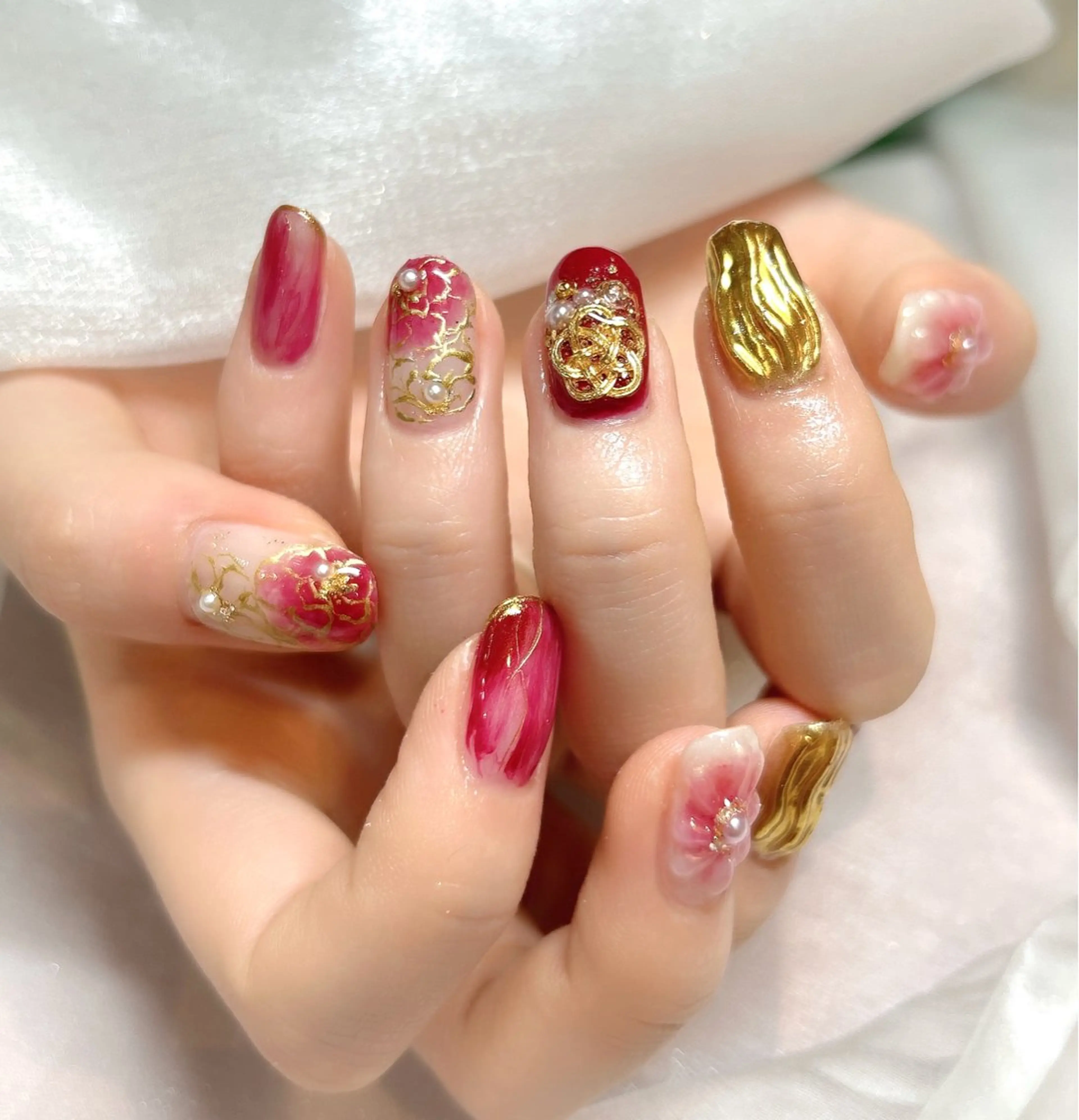 ネイル 成人式 ハンドネイル takamin._.nail所属・オーダーメイド専門 takamiのネイルデザイン