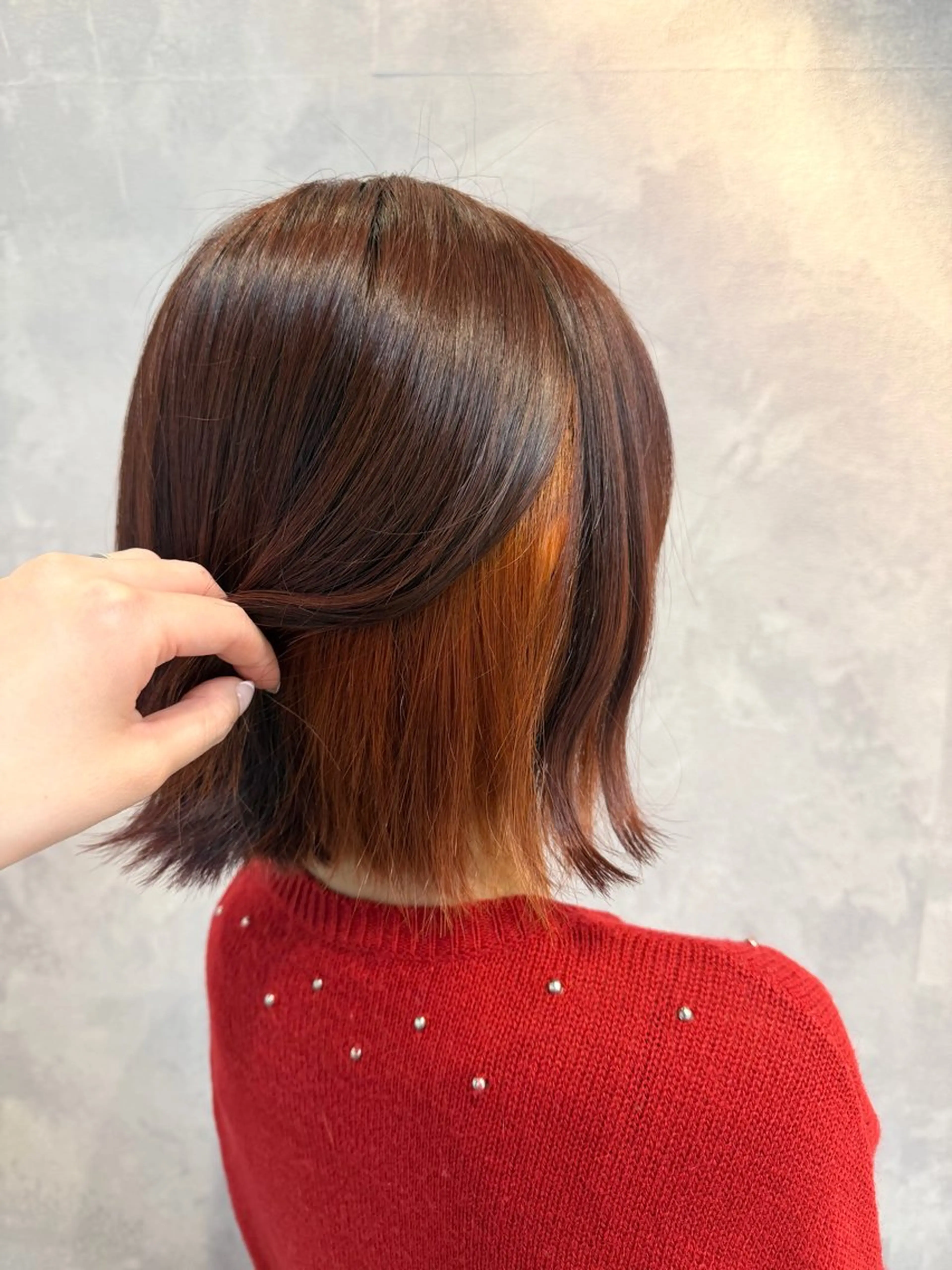 ミディアム カラー ヘアカラー トリートメント ヒヨシ ルナのヘアスタイル