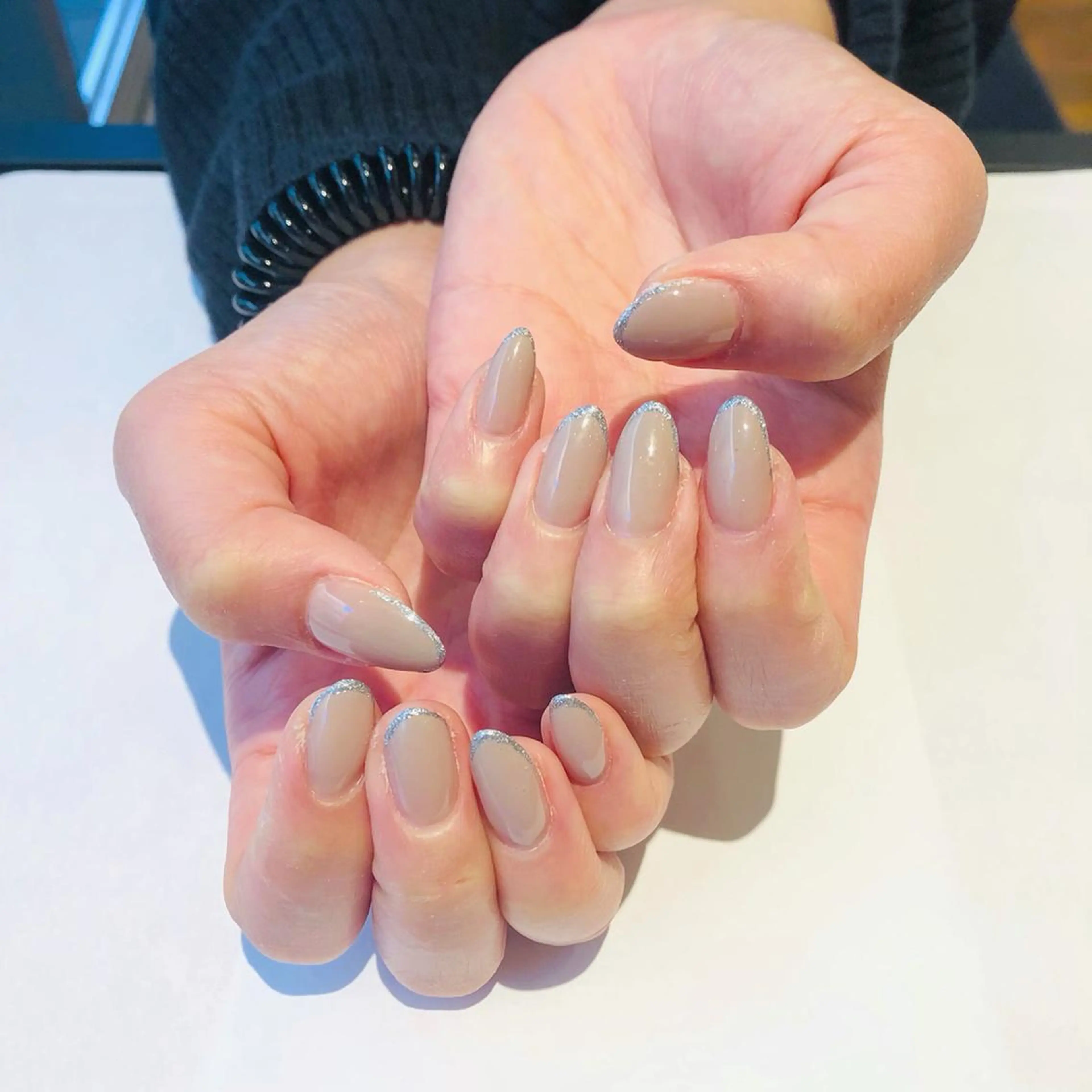 ネイル ラメ(グリッター) シンプルネイル ハンドネイル 大阪福島 韓国まつげ Sayaka🤍🐩のマツエク・マツパデザイン