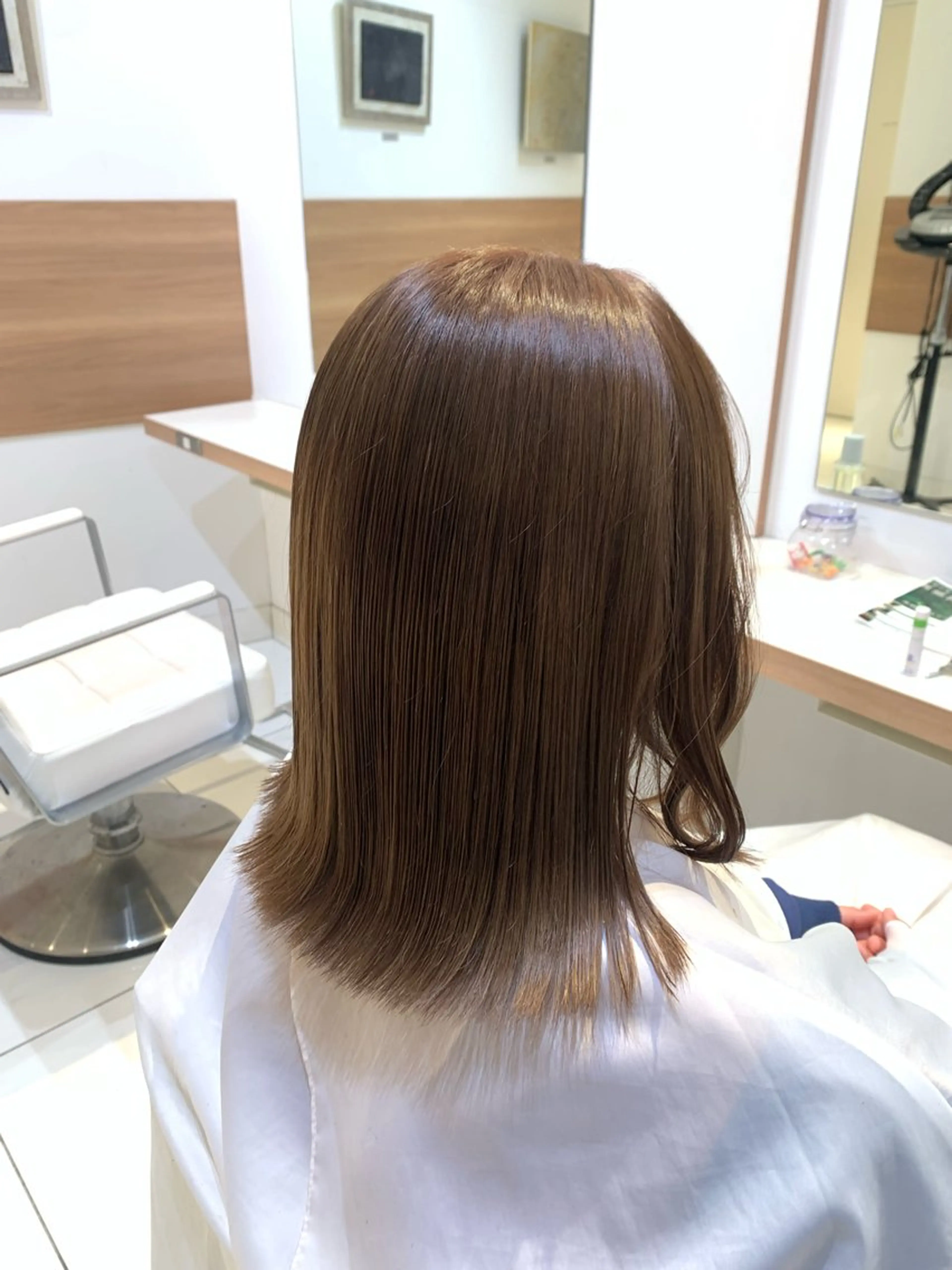 セミロング ヘアカラー 暖色カラー🌼 rinka🌼のヘアスタイル