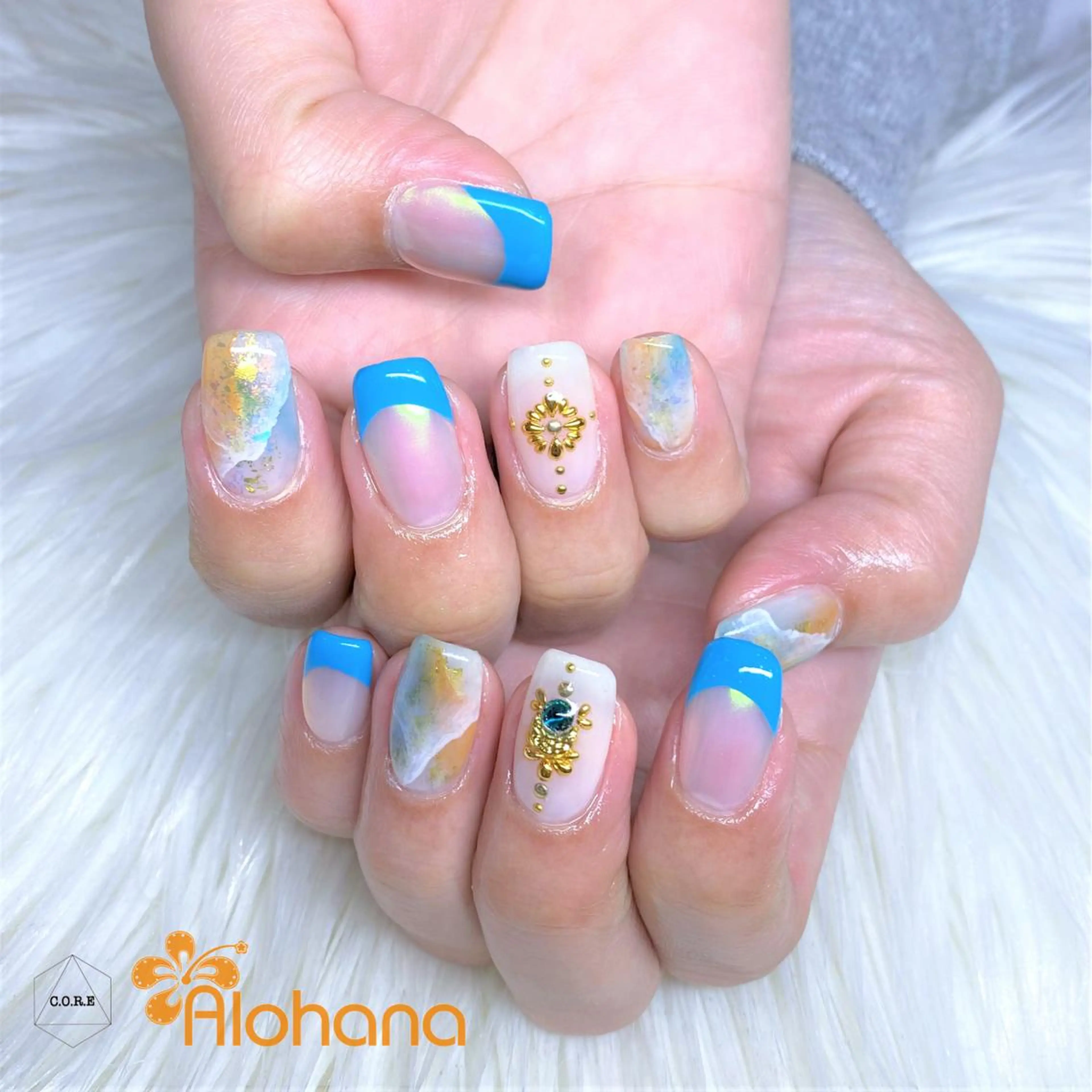 ネイル 大理石ネイル(マーブル) ハンドネイル Alohana所属・Alohana Minaのネイルデザイン