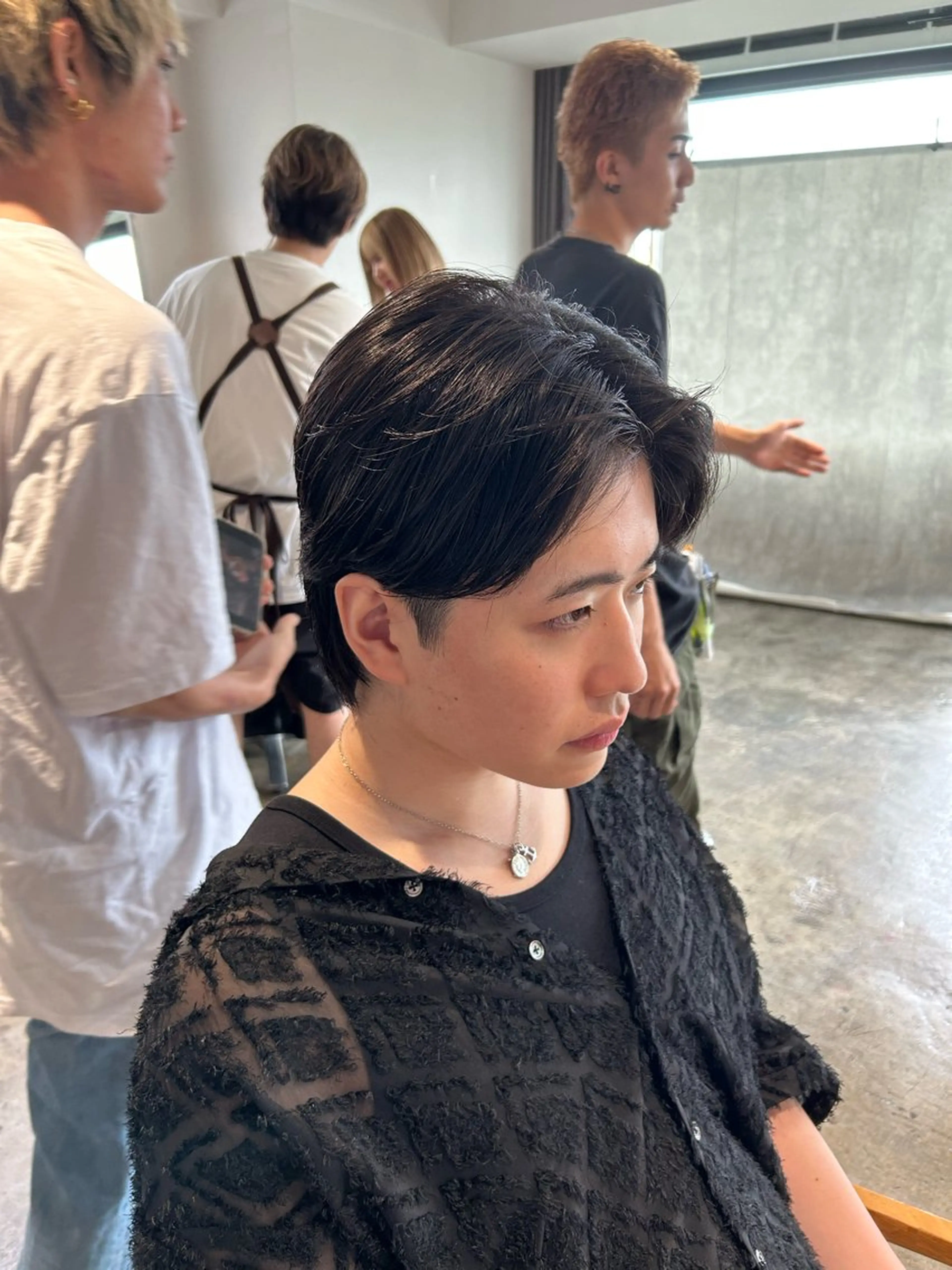 ショート メンズ カット become men's hair 名駅店所属・名駅/フェザーパーマ 韓国ヘア/森岡のヘアスタイル