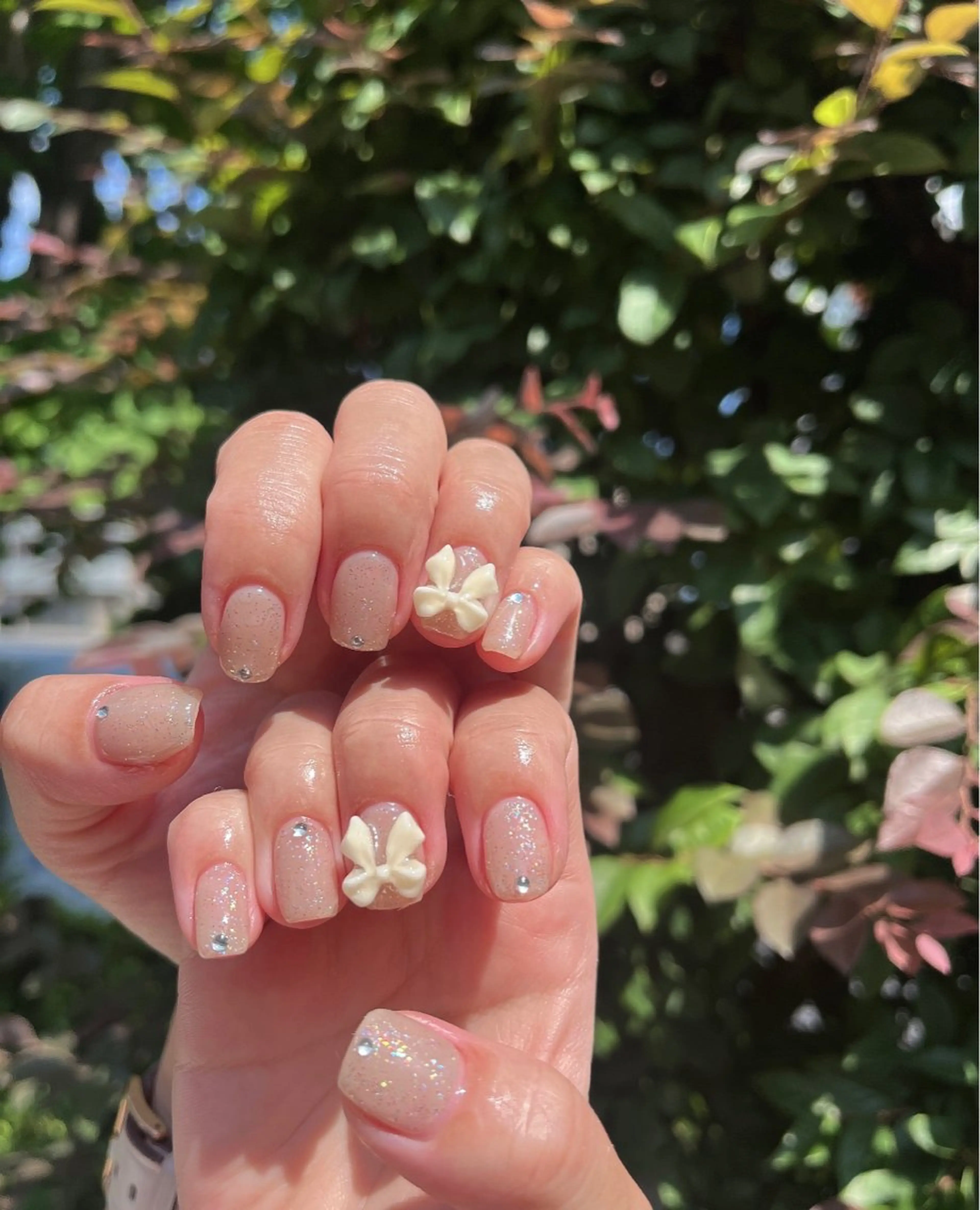 ネイル ジェルネイル パラジェル リボン 夏ネイル Ran  nail所属・Ran Nailのネイルデザイン