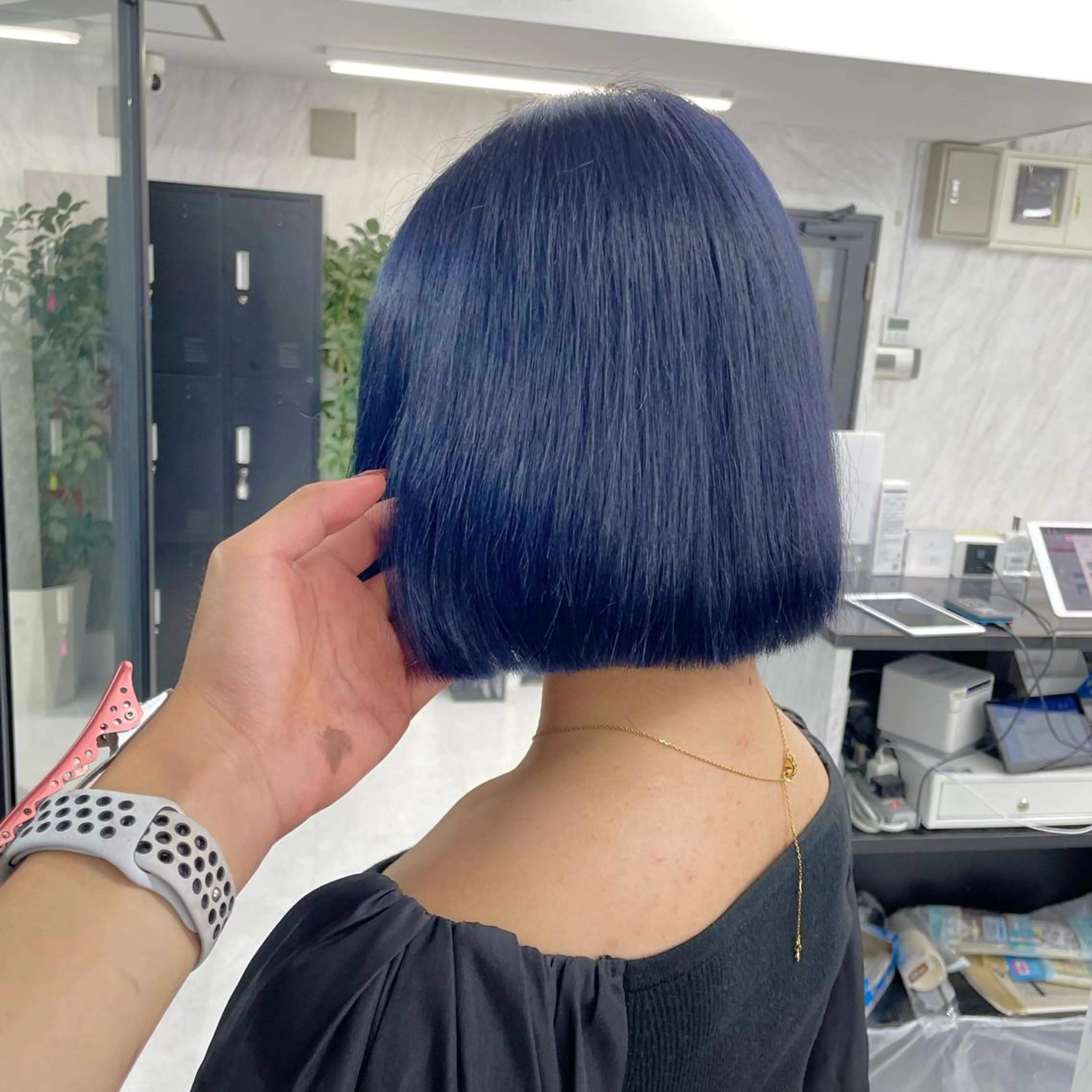 セミロング カラー ダブルカラー ネイビーカラー Wehlen所属・透明感カラー🌟 keisukeのヘアスタイル