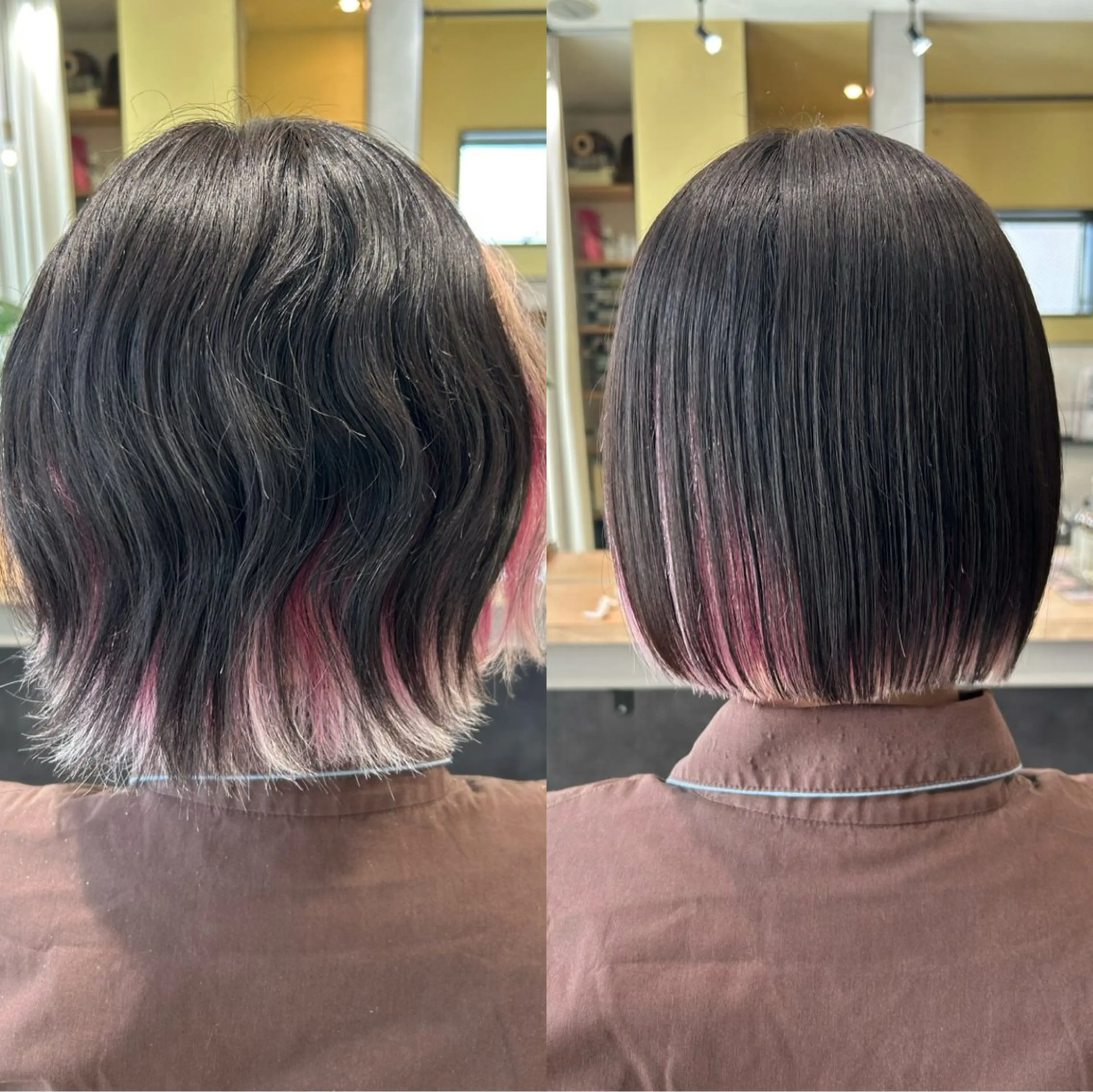 ショート パーマ 髪質改善 ストレートパーマ カット 縮毛矯正 トリートメント hub hair 透明感/レイヤーのヘアスタイル