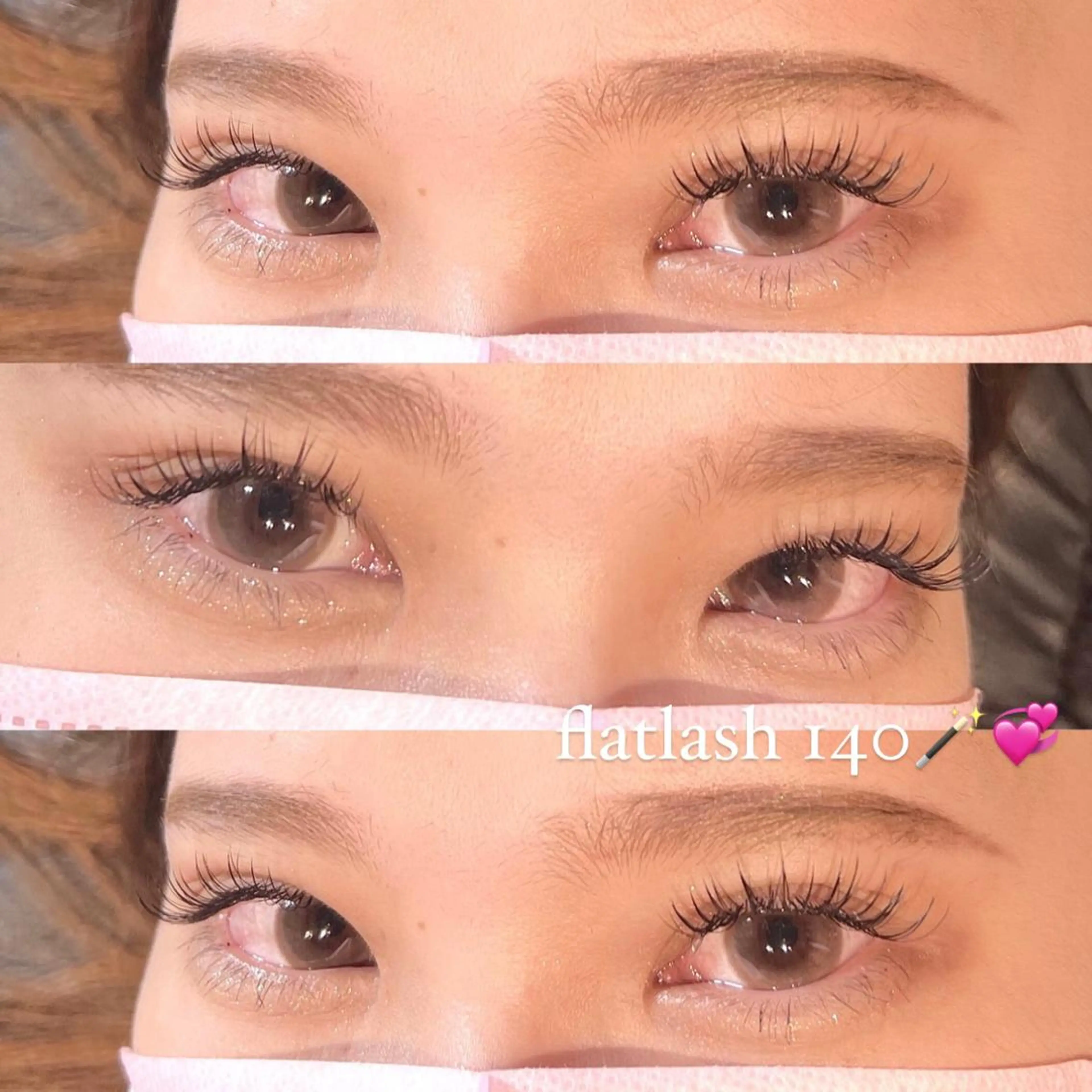 LEDエクステ🎀 フラットラッシュ120本 ((モチ◎)) コーティング付きの写真