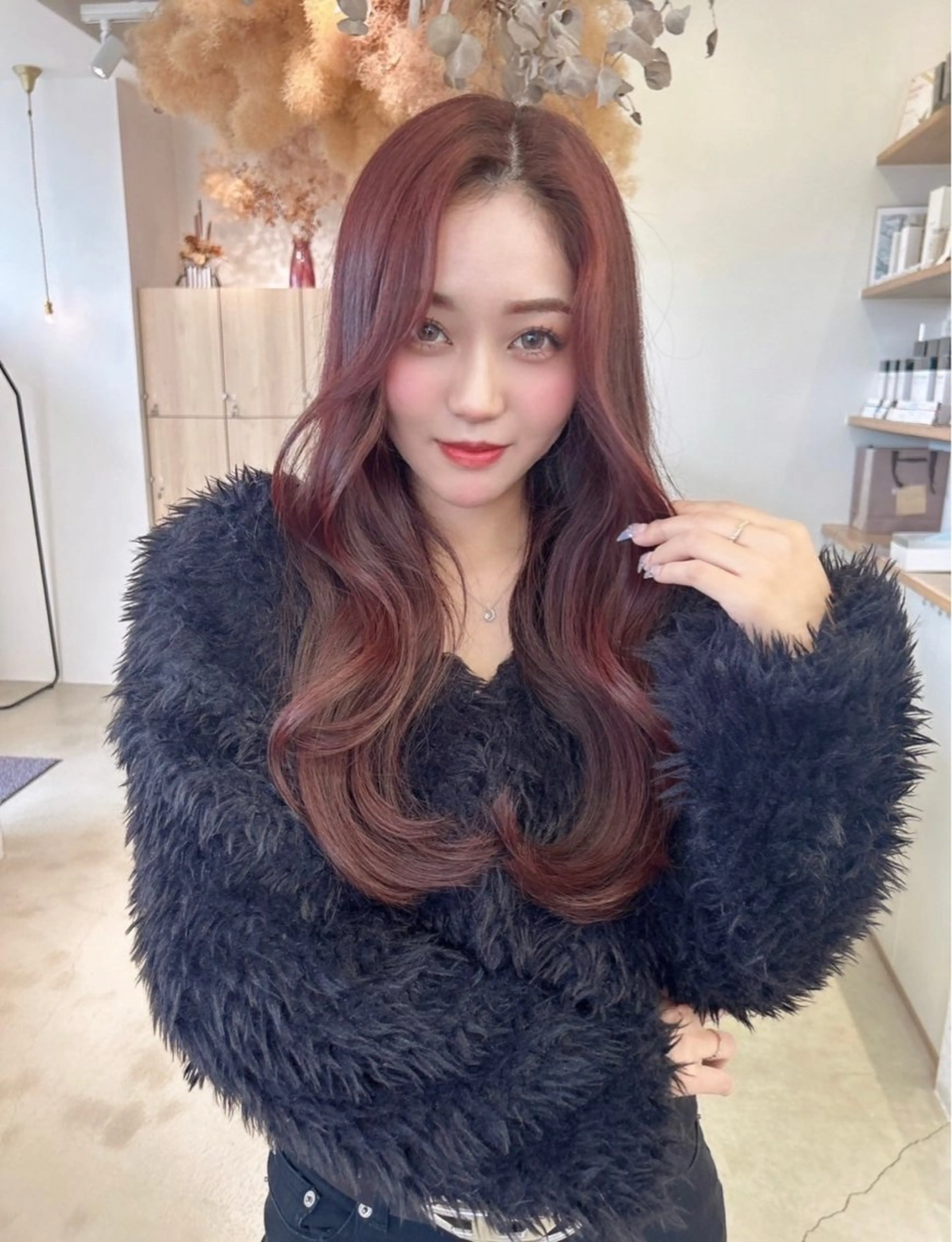 ロング カラー ボルドーカラー ヘアカラー noa  🦋 ブリーチ/暖色のヘアスタイル