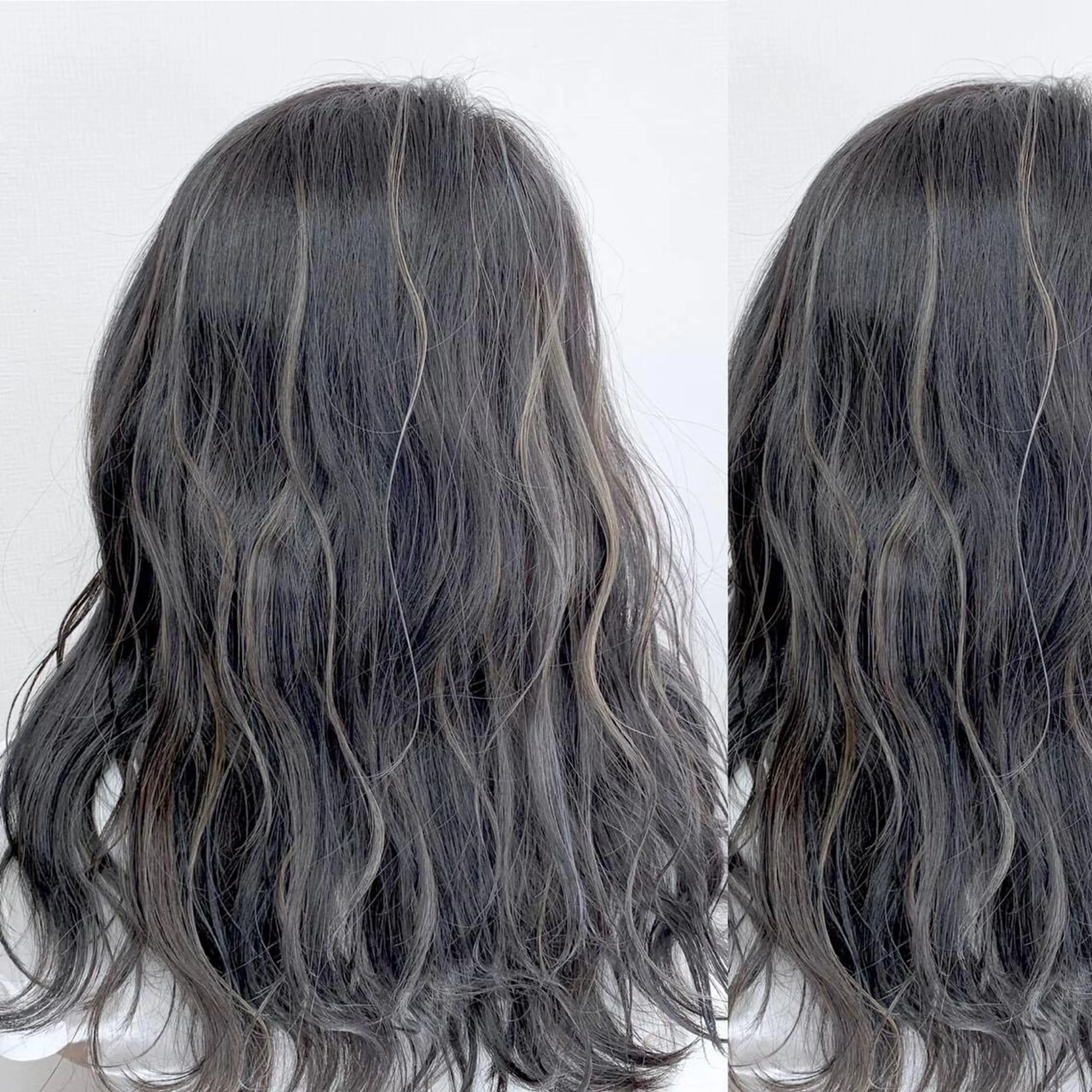 セミロング カラー JuNブリーチに 縮毛矯正するプロのヘアスタイル