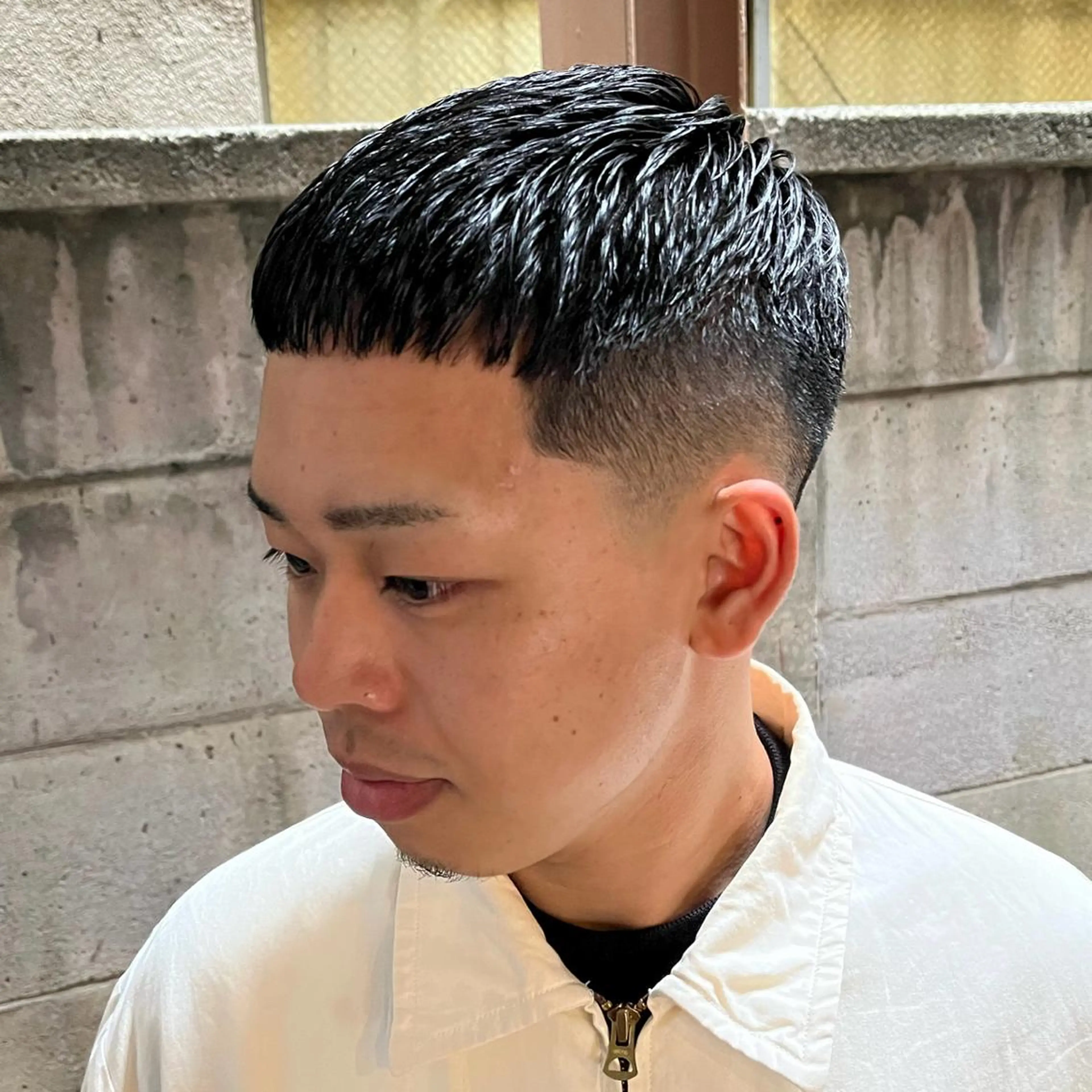 ショート メンズ フェードカット メンズパーマ スキンフェード スペインカール カット 立川/メンズパーマ 厚進太郎のヘアスタイル