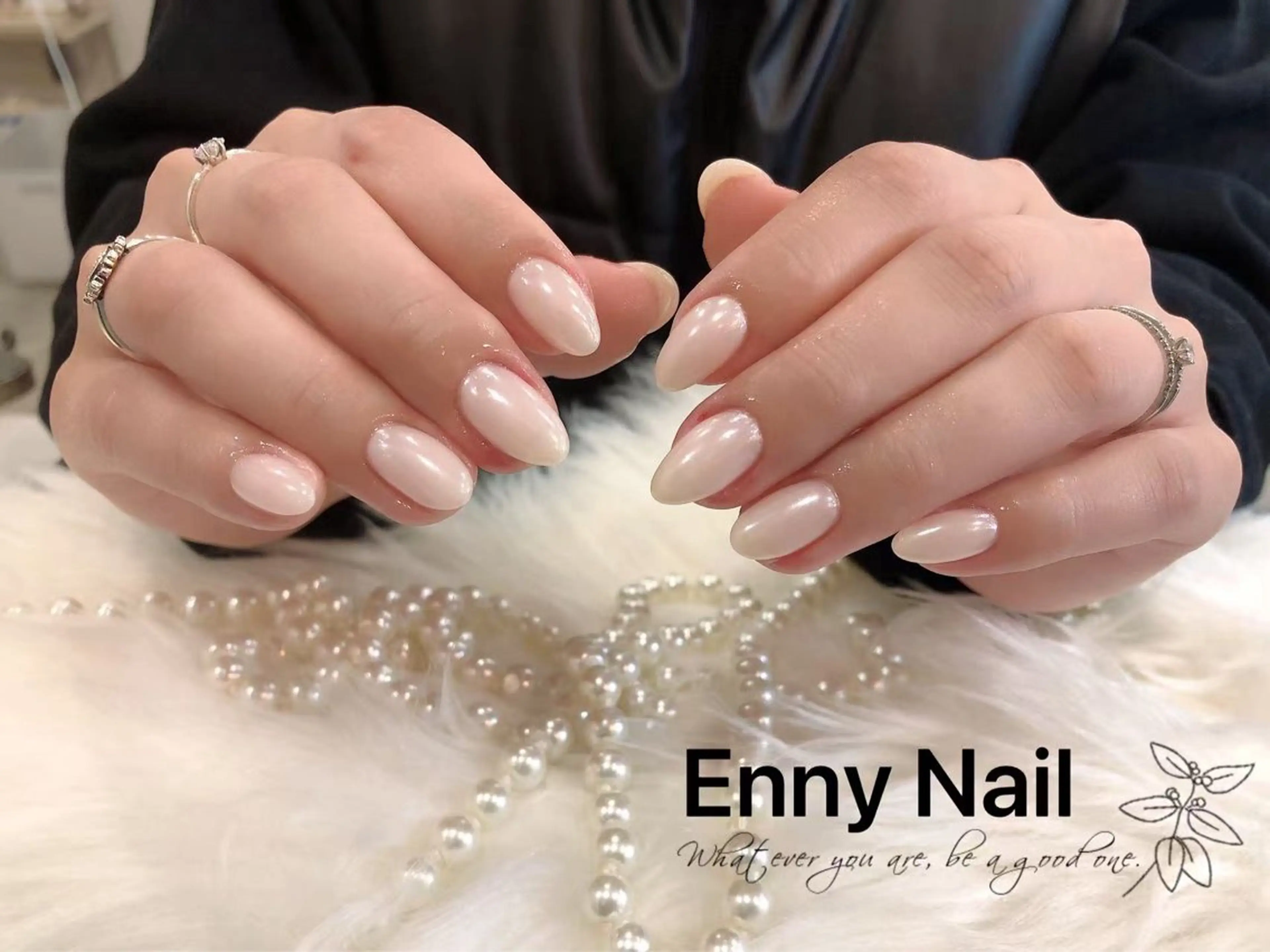 ネイル チークネイル フットネイル フレンチネイル ジェルネイル ガラスフレンチ Nailsalon Ennyのネイルデザイン