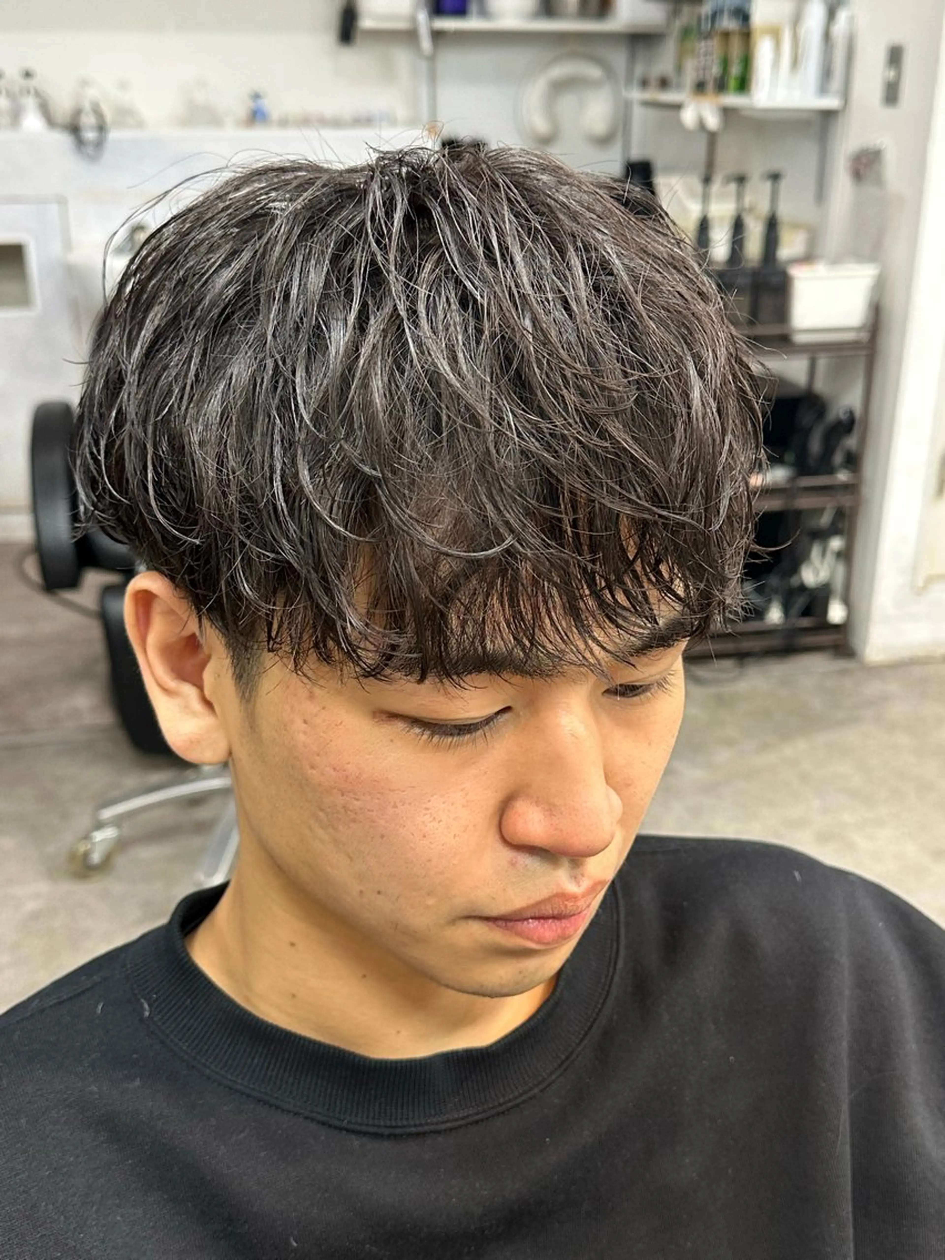 パーマ メンズ フェザーパーマ マッシュ メンズパーマ 学生（メンズ向け） メンズツイストパーマ カット パーマ fifth men's原宿所属・fifth/原宿/ シャドウパーマ/カズのヘアスタイル