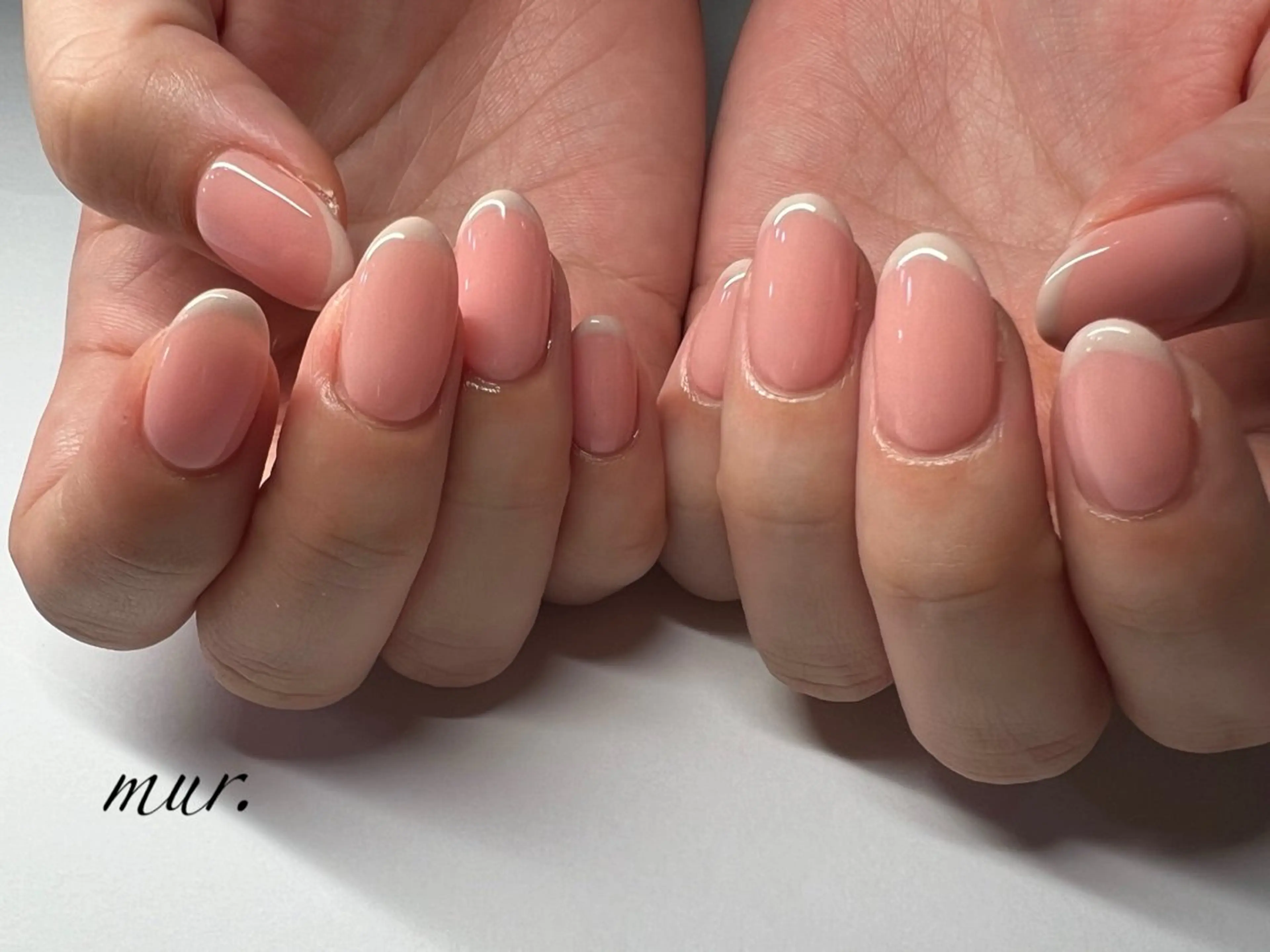 ネイル フレンチネイル ジェルネイル オフィスネイル ワンカラーネイル ピンク nailsalon mur.のネイルデザイン