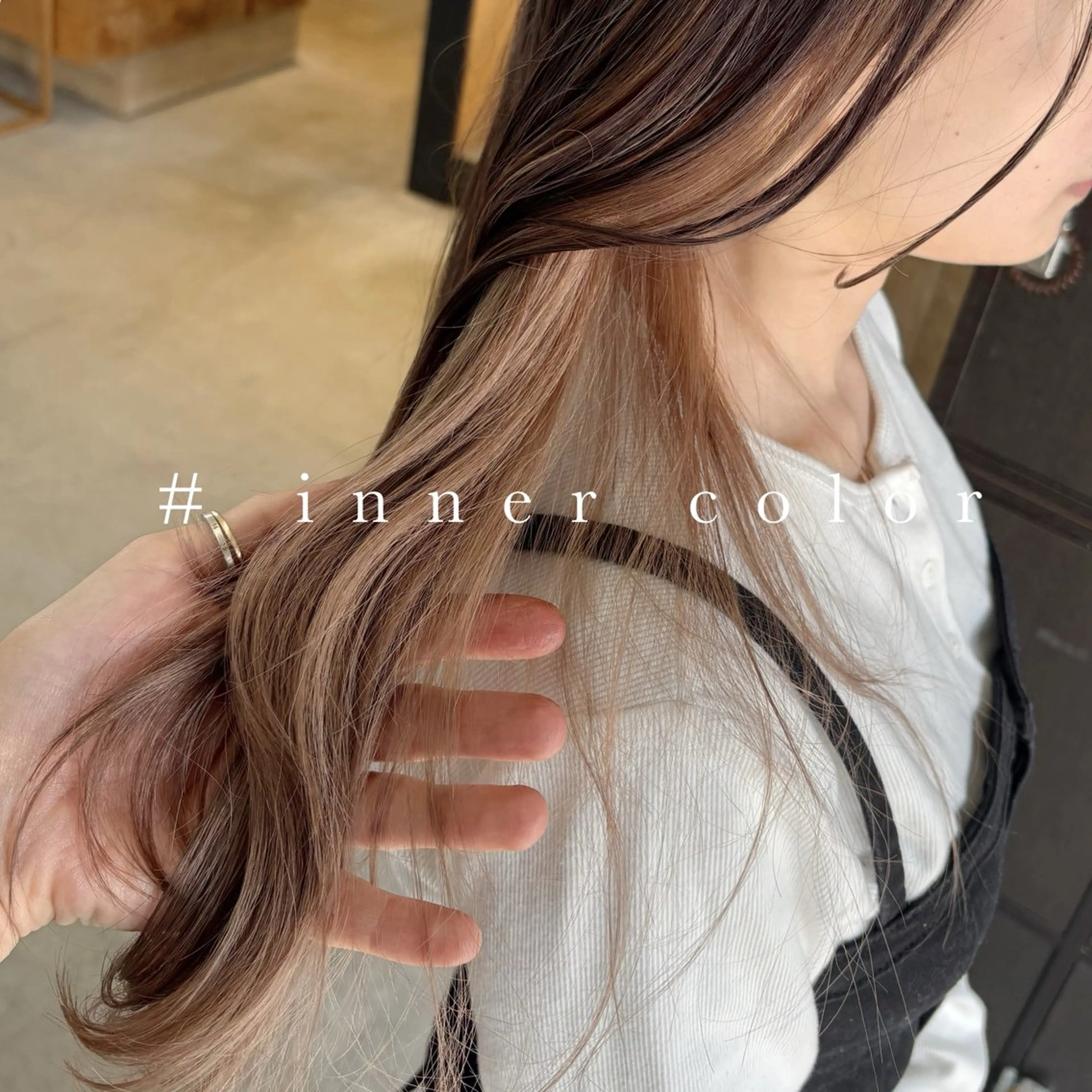 ミディアム カラー インナーカラー MAEDA 西金沢美容室のヘアスタイル