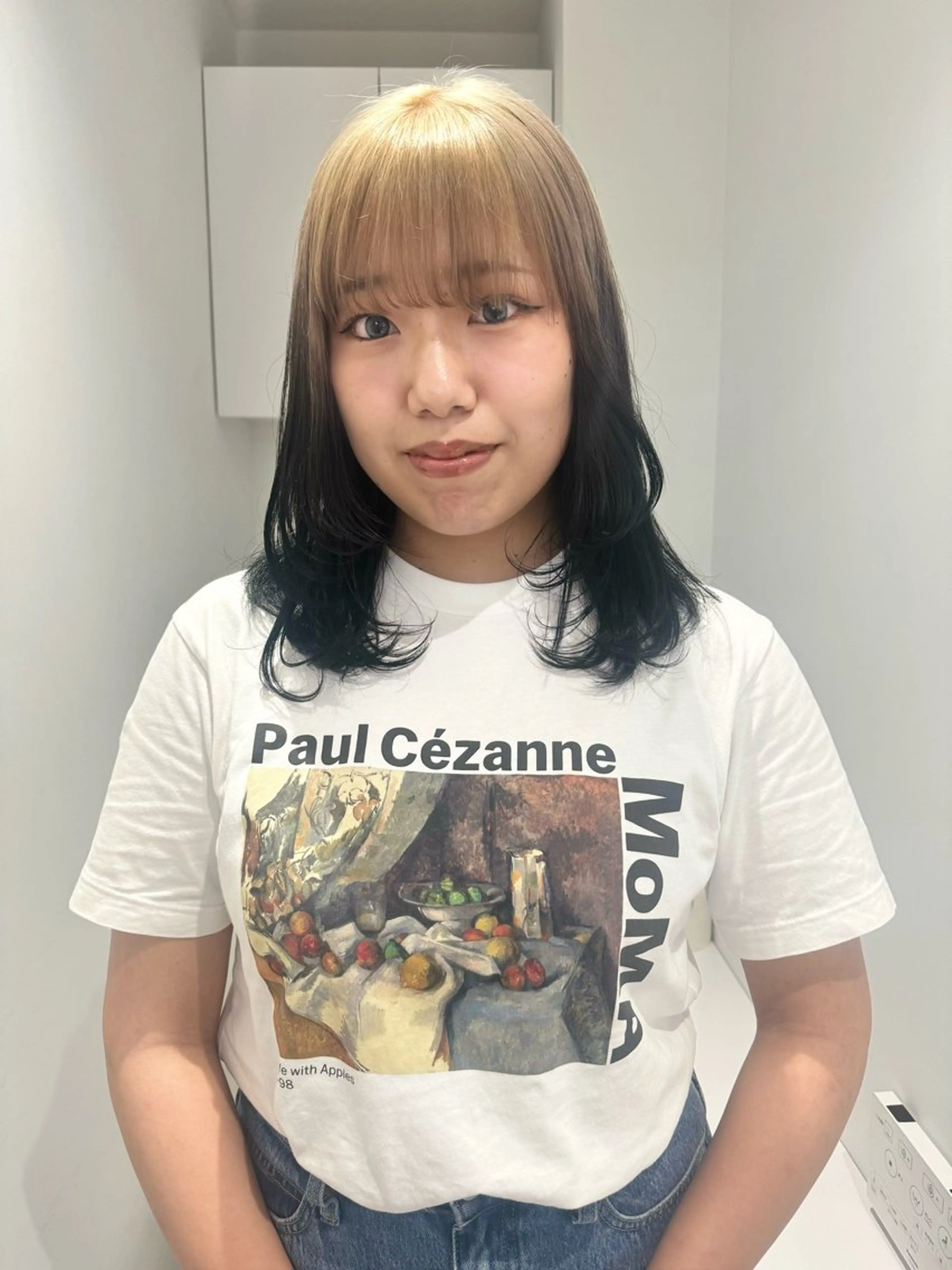 セミロング カラー 顔まわりレイヤー 顔周りカット レイヤーカット ヘアカラー ✨ブリーチ/顔周り レイヤー¦YUKA✨のヘアスタイル