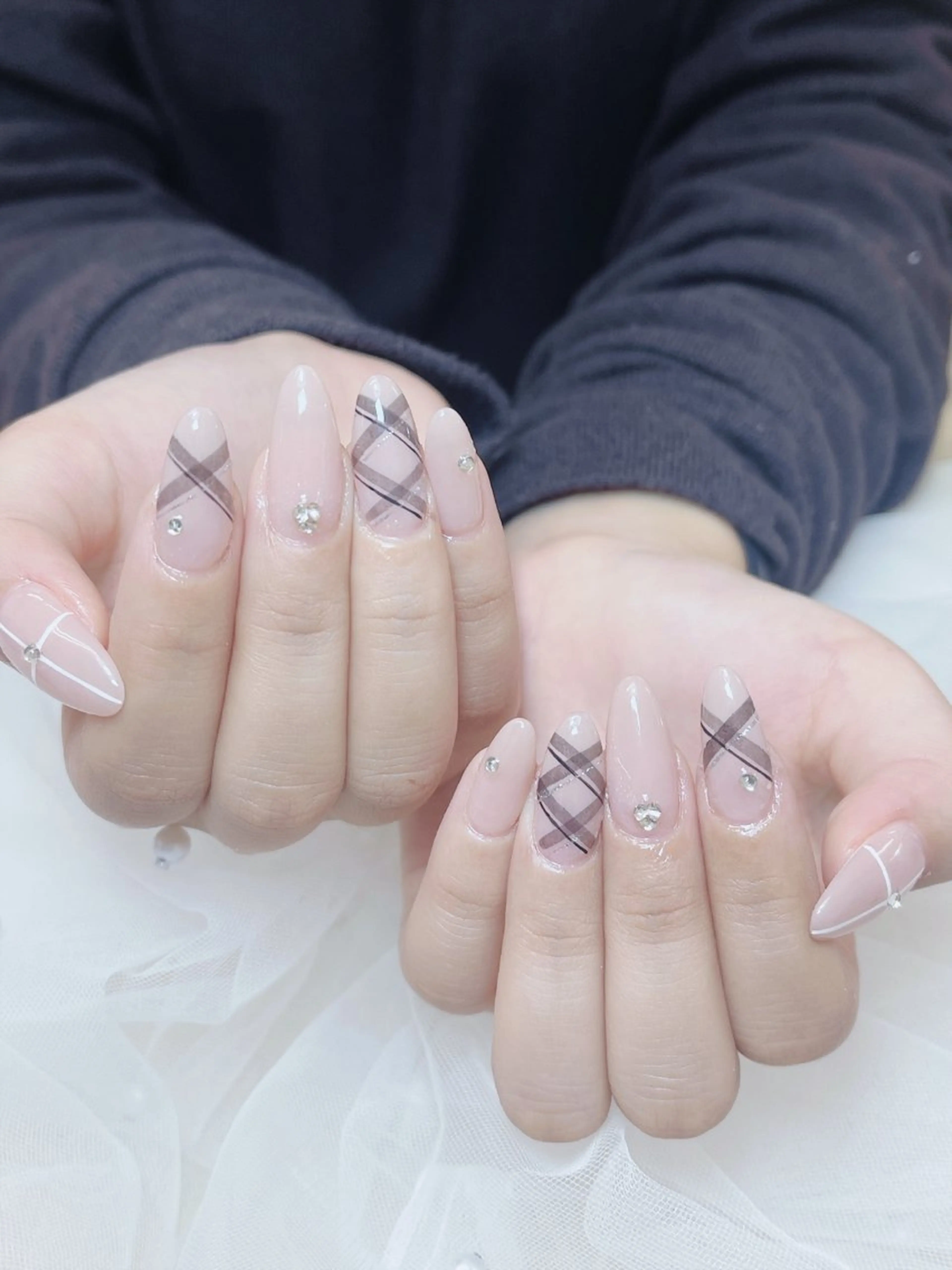 ネイル チークネイル 成人式 フレンチネイル グラデーション 氷ネイル・うるうるネイル ハンドネイル DUO MI所属・DUO MIサロンのネイルデザイン