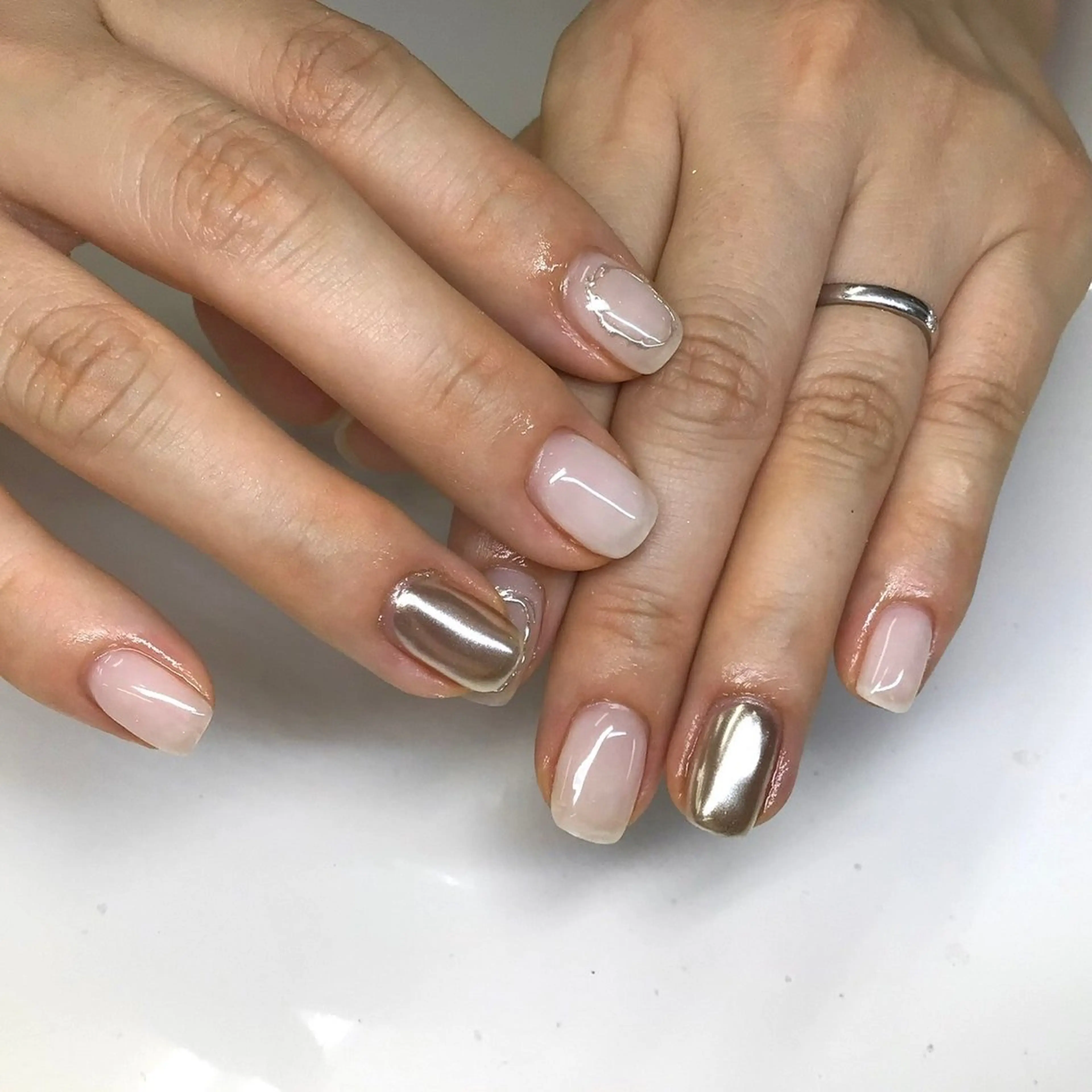 ネイル 長さ出し ジェルネイル マグネットネイル 持ち込み ワンカラーネイル Nail Day 四条烏丸店のネイルデザイン