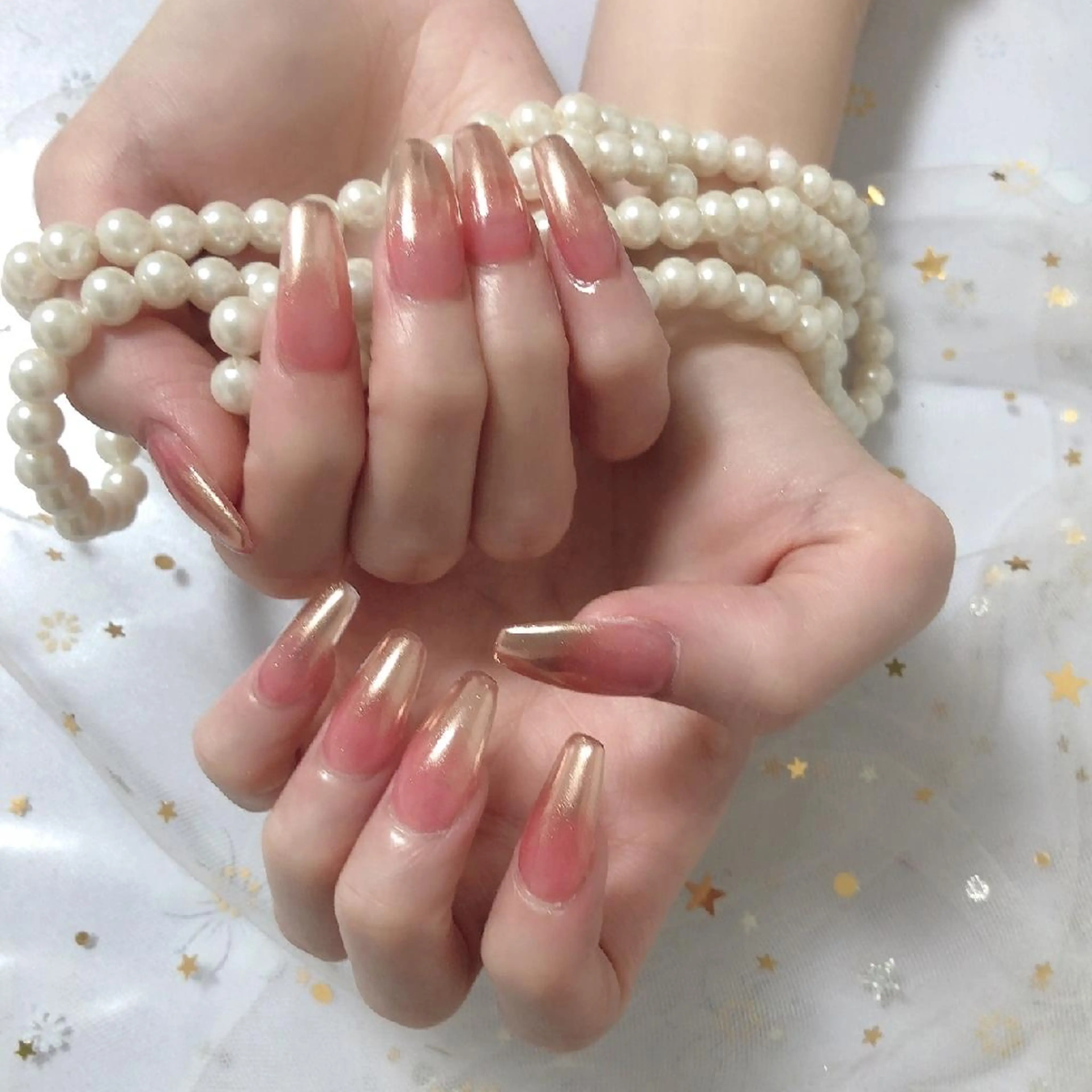 オフなし✨ガラスフレンチ／ミラーフレンチ／ミラーグラデーションの写真