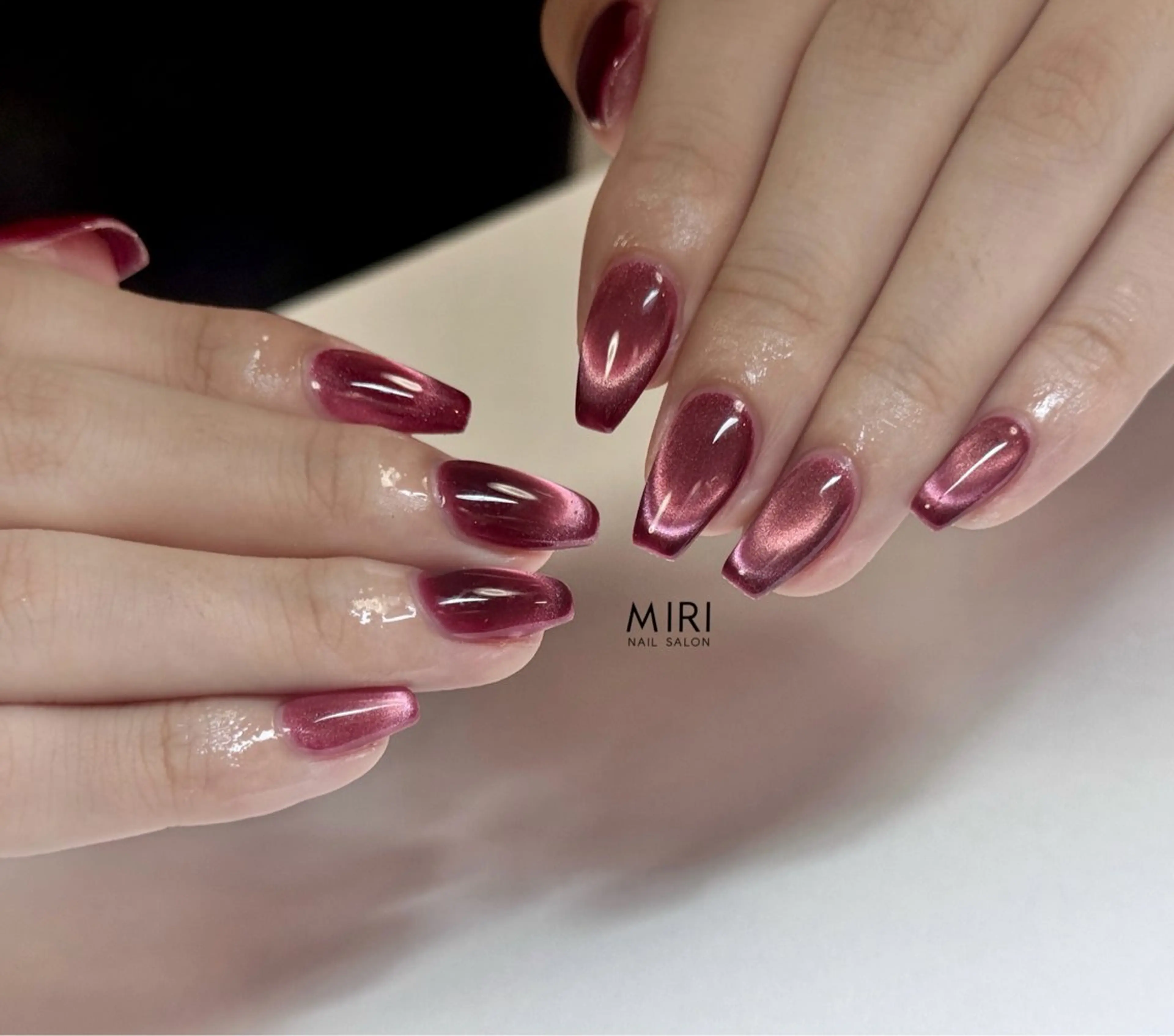 ネイル フレンチネイル マグネットネイル マグネットフレンチ ハンドネイル Miri nail salonのネイルデザイン