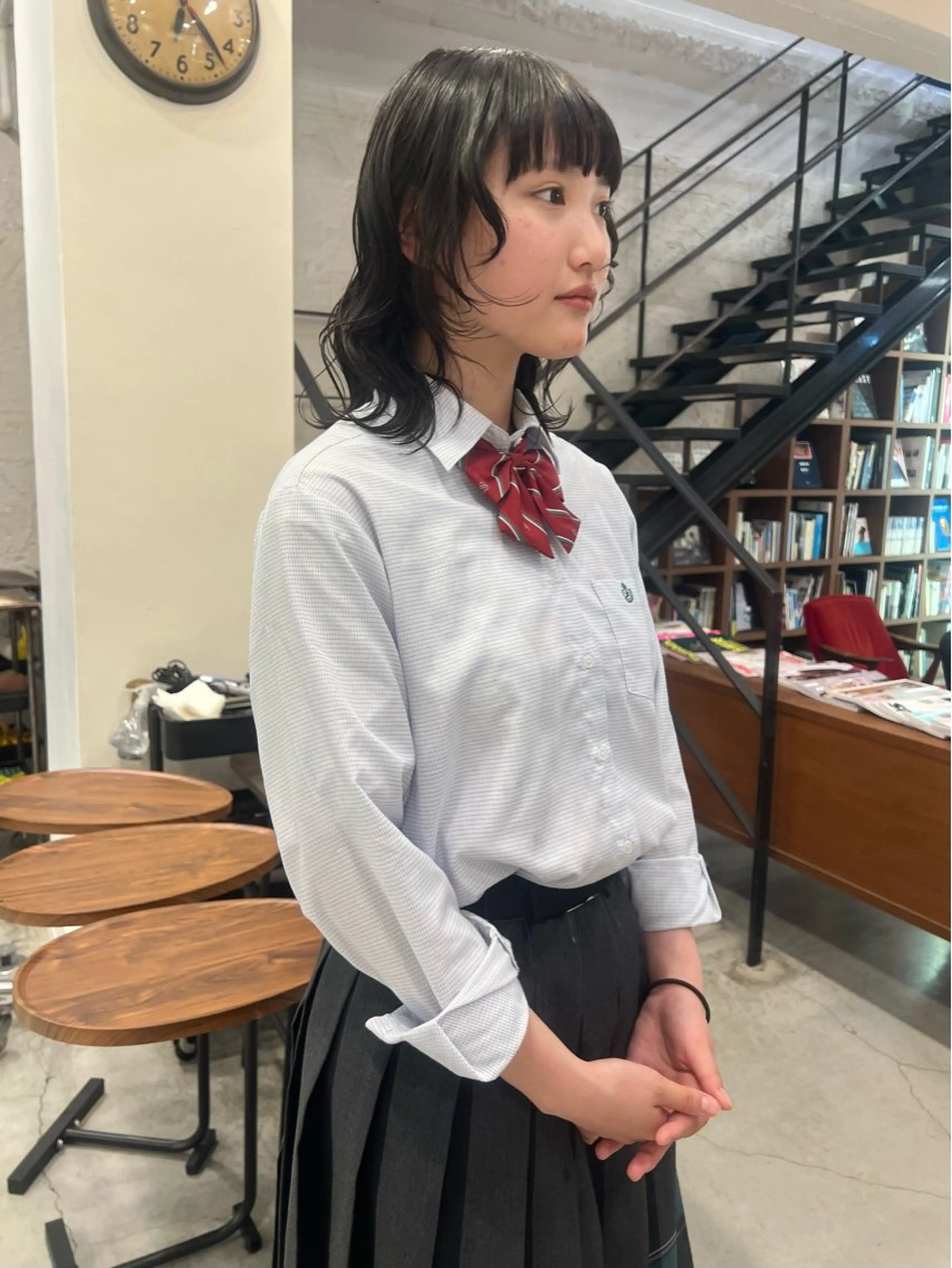 ミディアム レイヤーカット カット トリートメント ROOM郡山店 / 助川 莉那のヘアスタイル