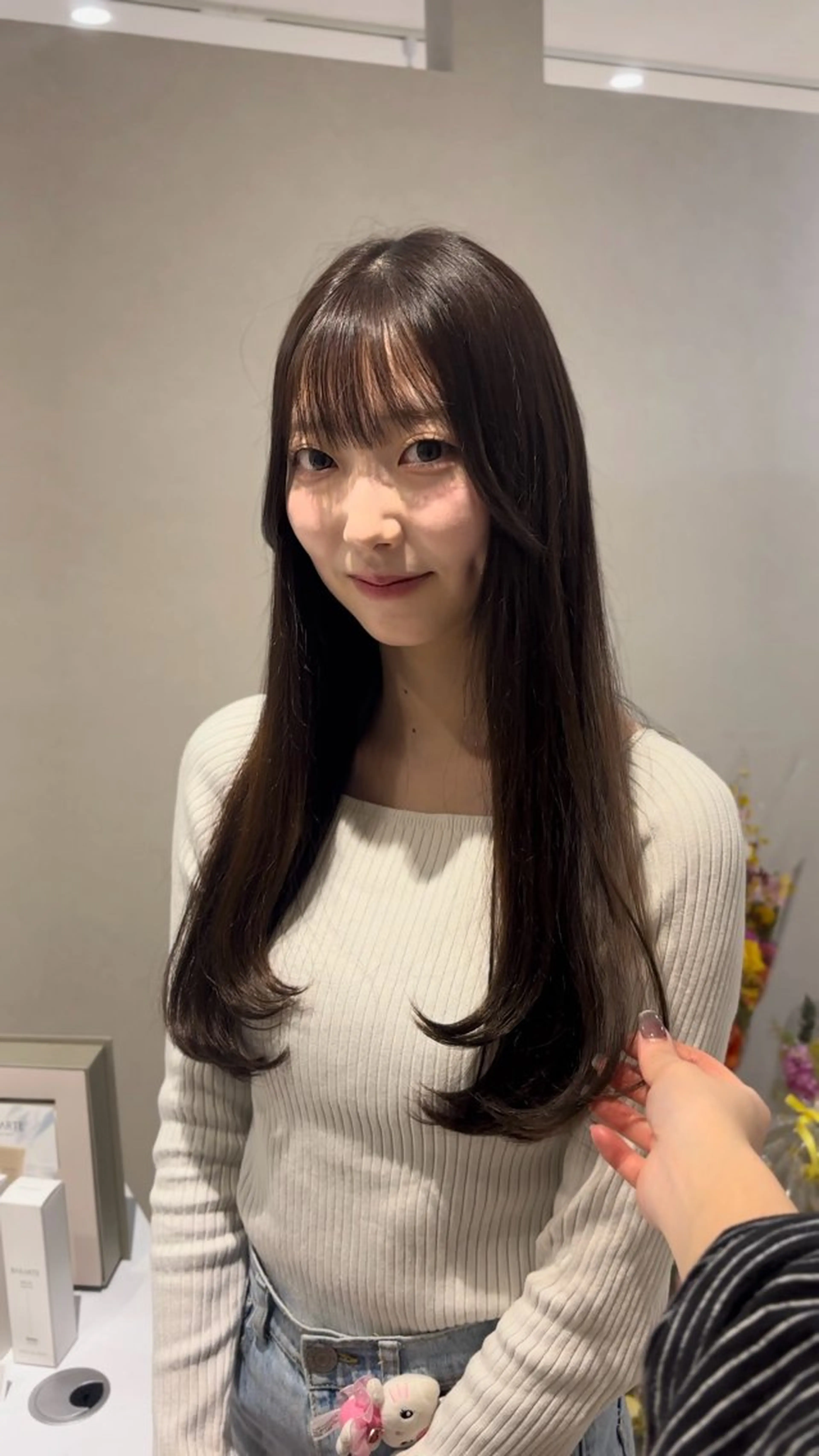 ロング カラー 透明感カラー 顔周りカット レイヤーカット カット ヘアカラー トリートメント CHAINON×FeM#所属・名駅/sHiHo/透 明感カラー✨🎀/のヘアスタイル