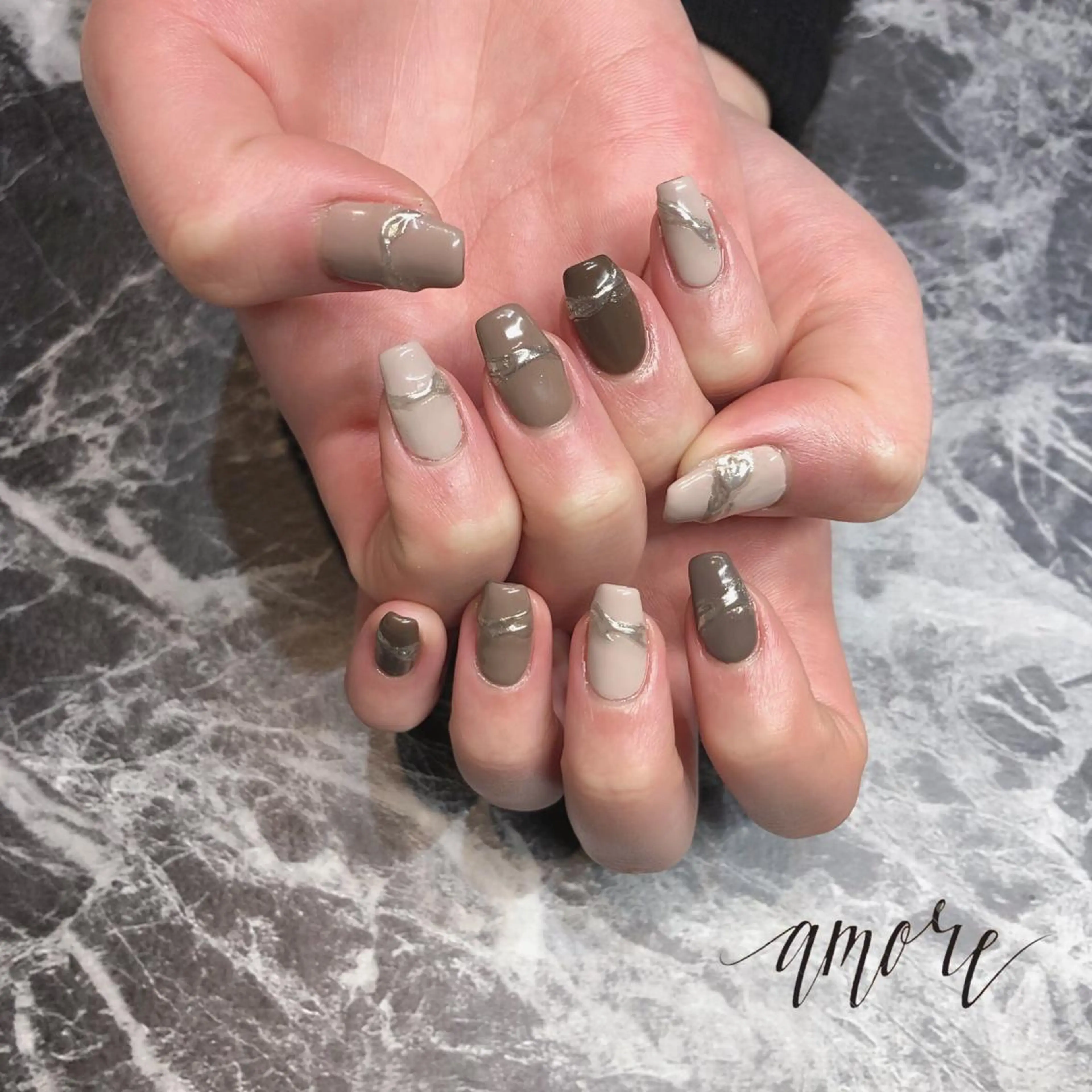 ネイル ジェルネイル ミラーネイル ニュアンスネイル You kyehwaのネイルデザイン