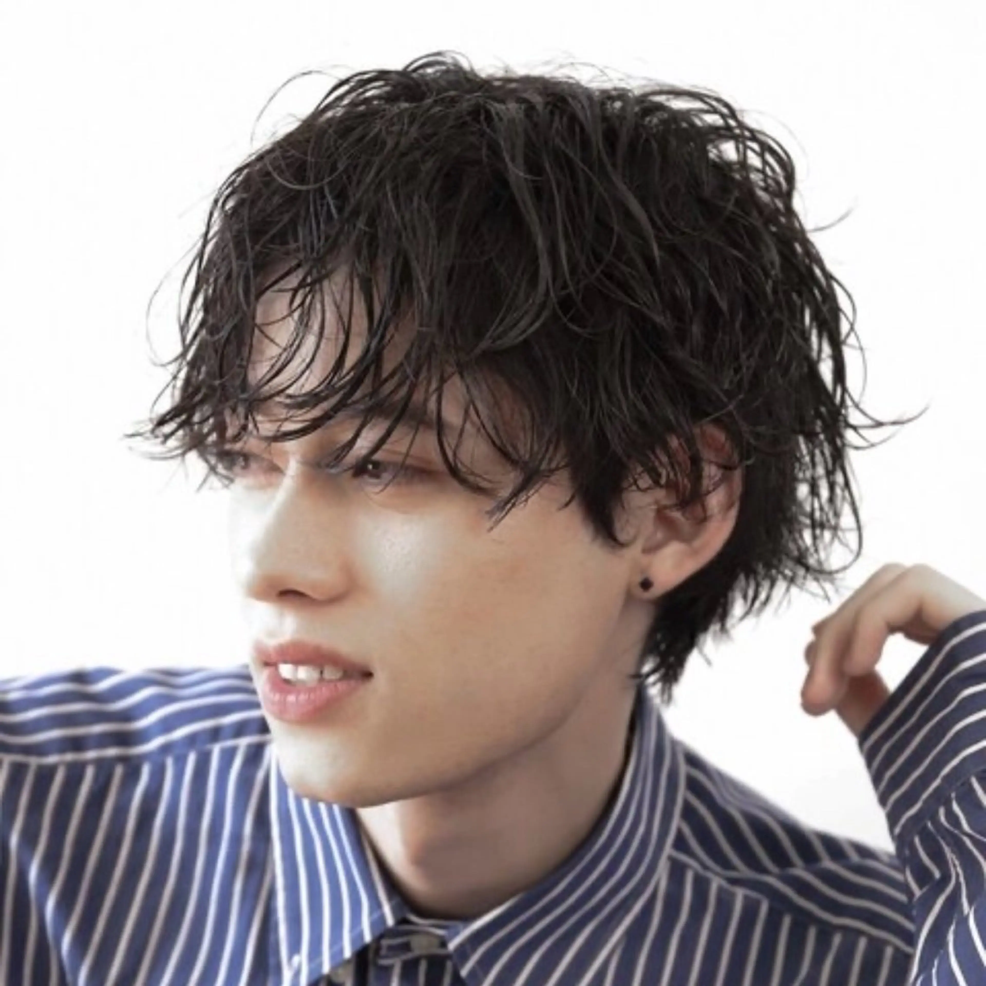 パーマ メンズ ハイトーン/ボブ/ ハイライト🤍涼介のヘアスタイル