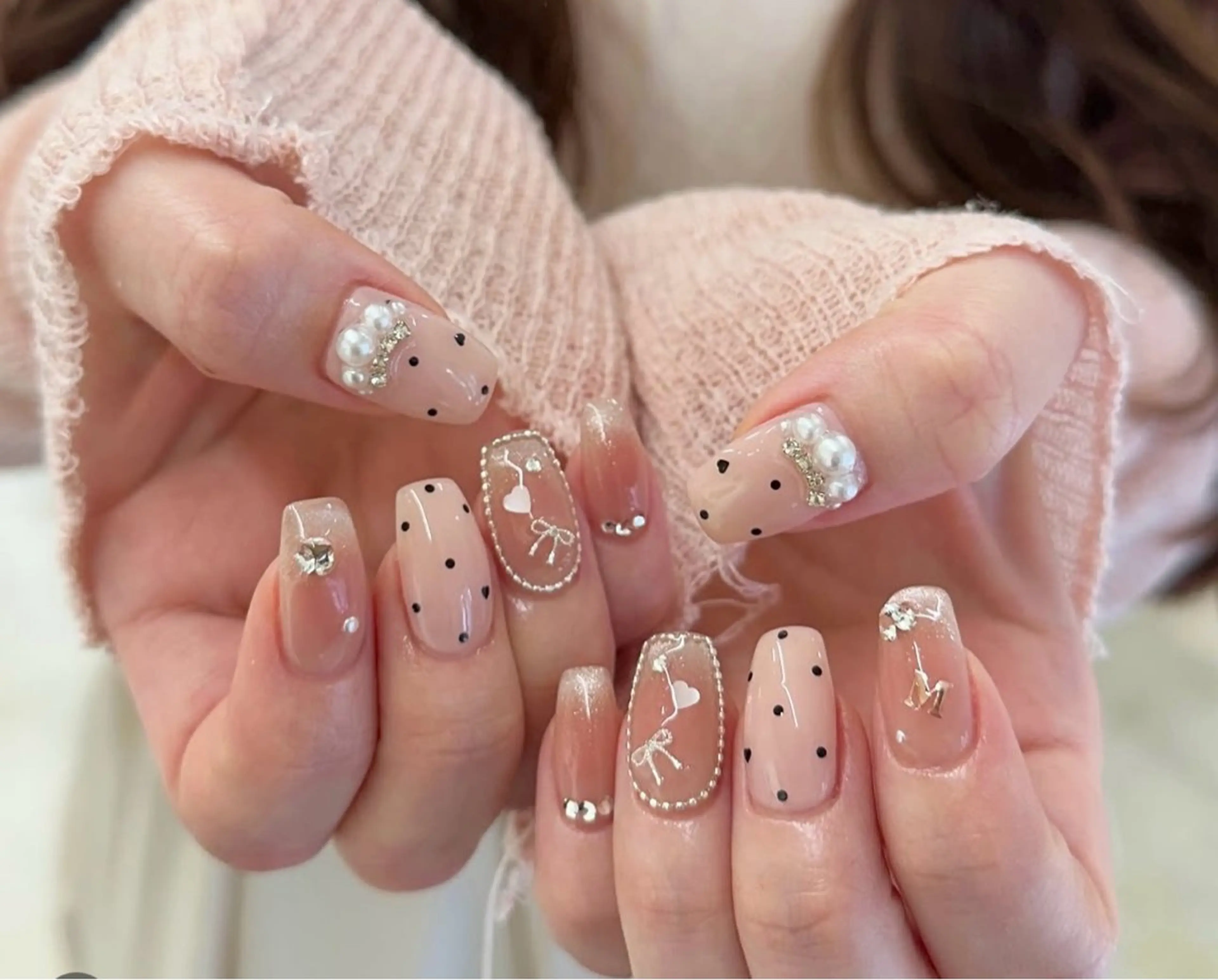 ネイル 韓国ネイル 持ち込み ニュアンスネイル ネイルチップ ハンドネイル TABI ANA.CHUOのネイルデザイン