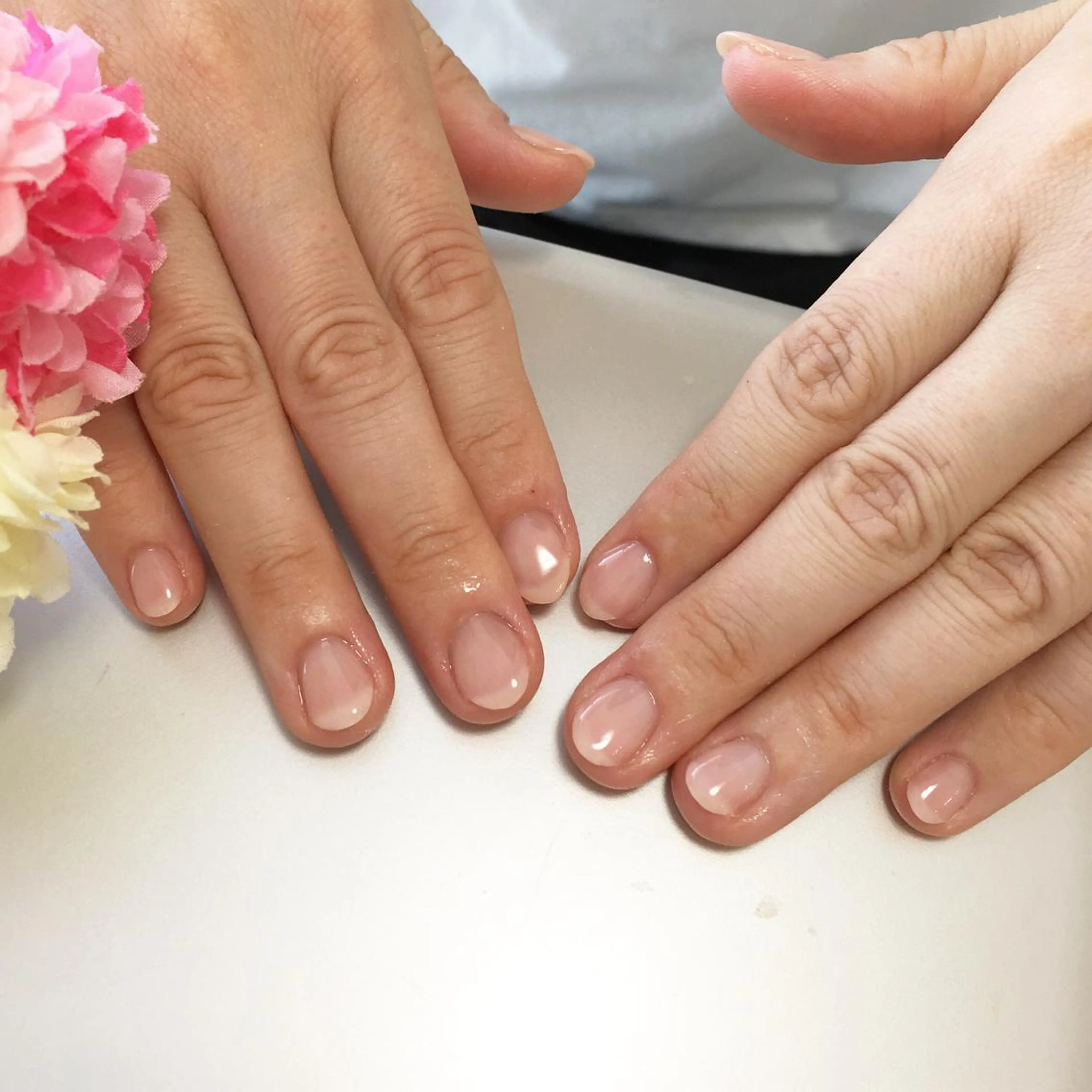 ネイル クリアネイル ピンク シンプルネイル Petit Fleur所属・青柳 亜梨奈のマツエク・マツパデザイン