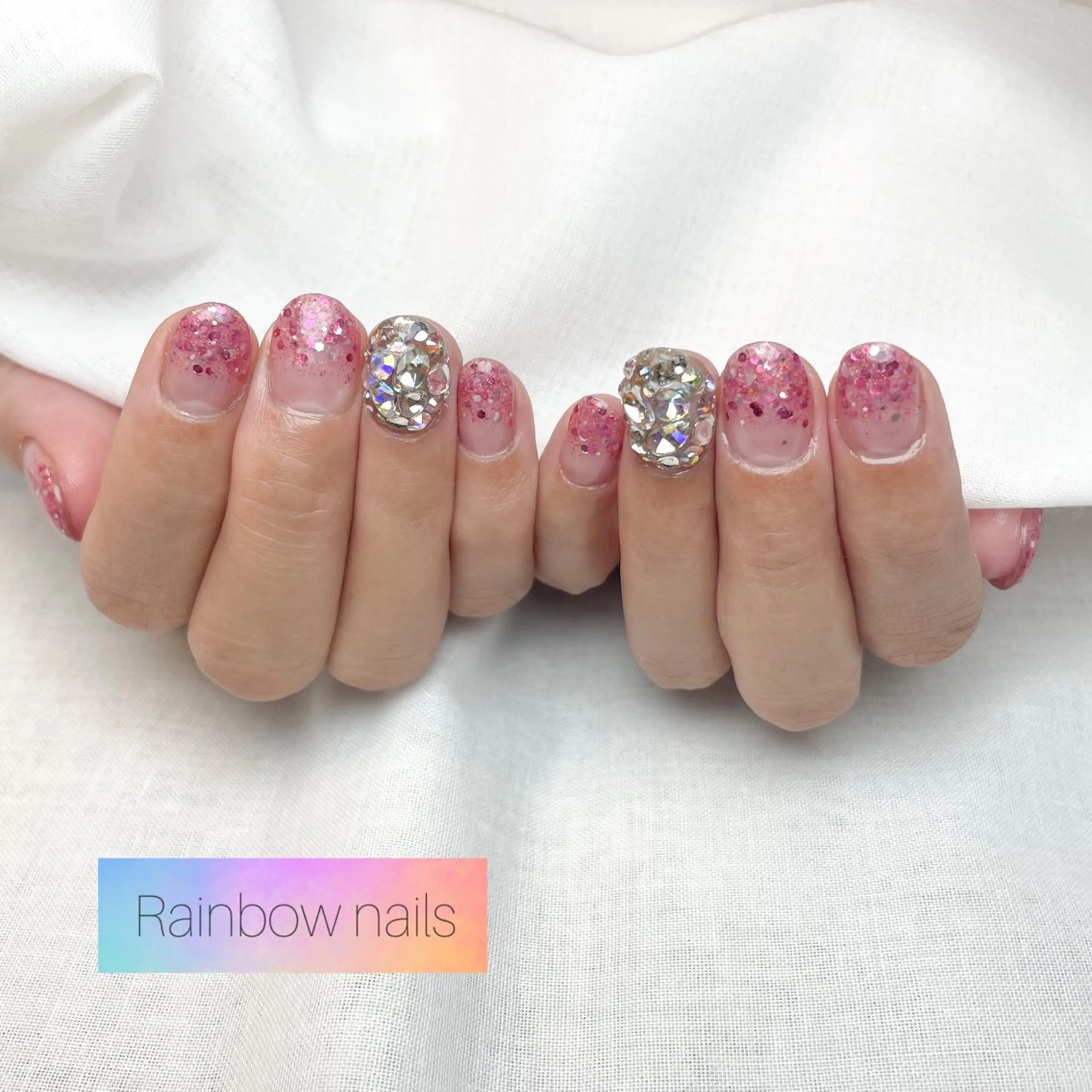 ネイル ハンドネイル Rainbow nailsくろちゃんのネイルデザイン
