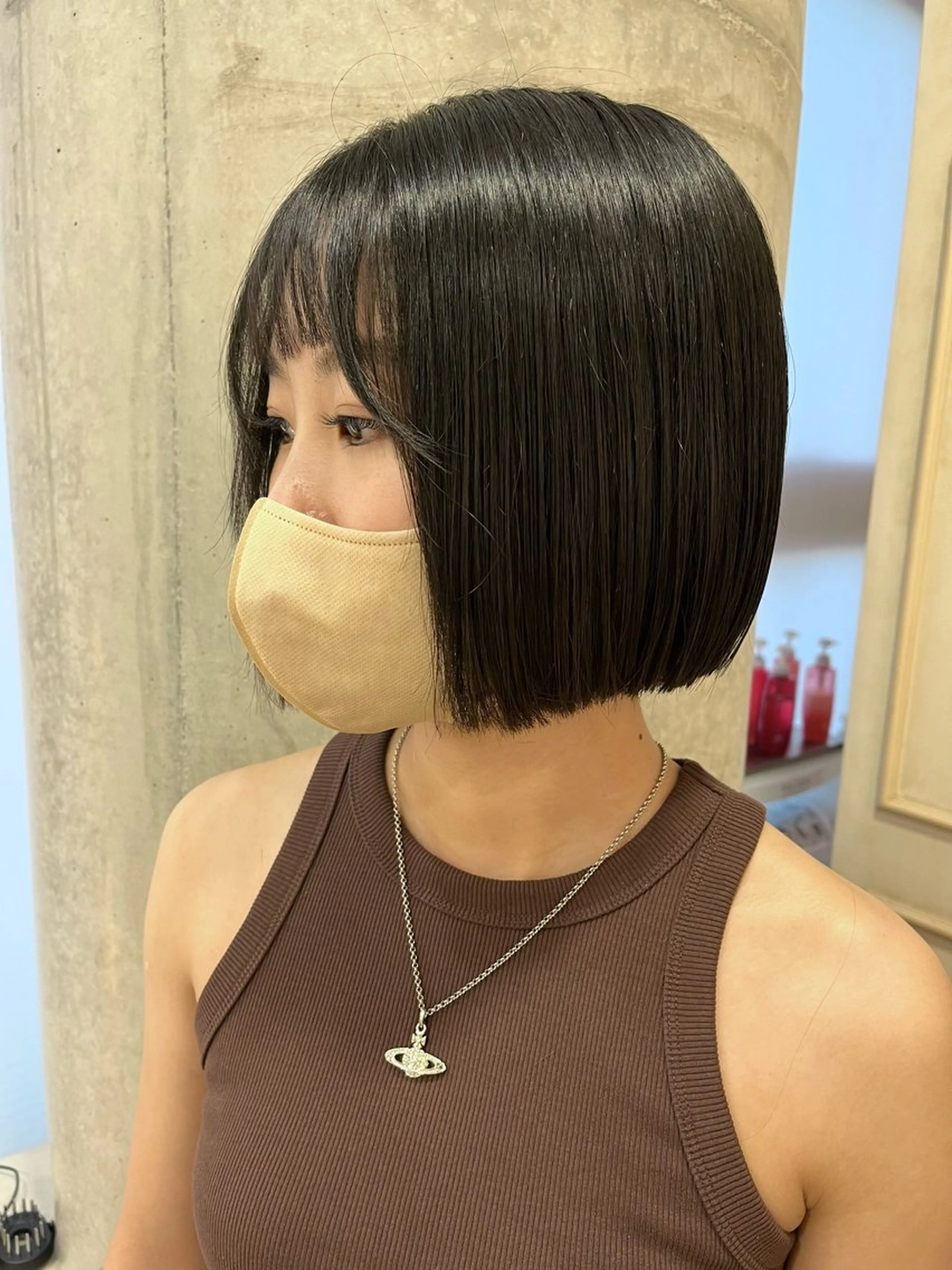 ショート カラー ボブ カット ヘアカラー トリートメント サソウ ユリエ🥥のヘアスタイル