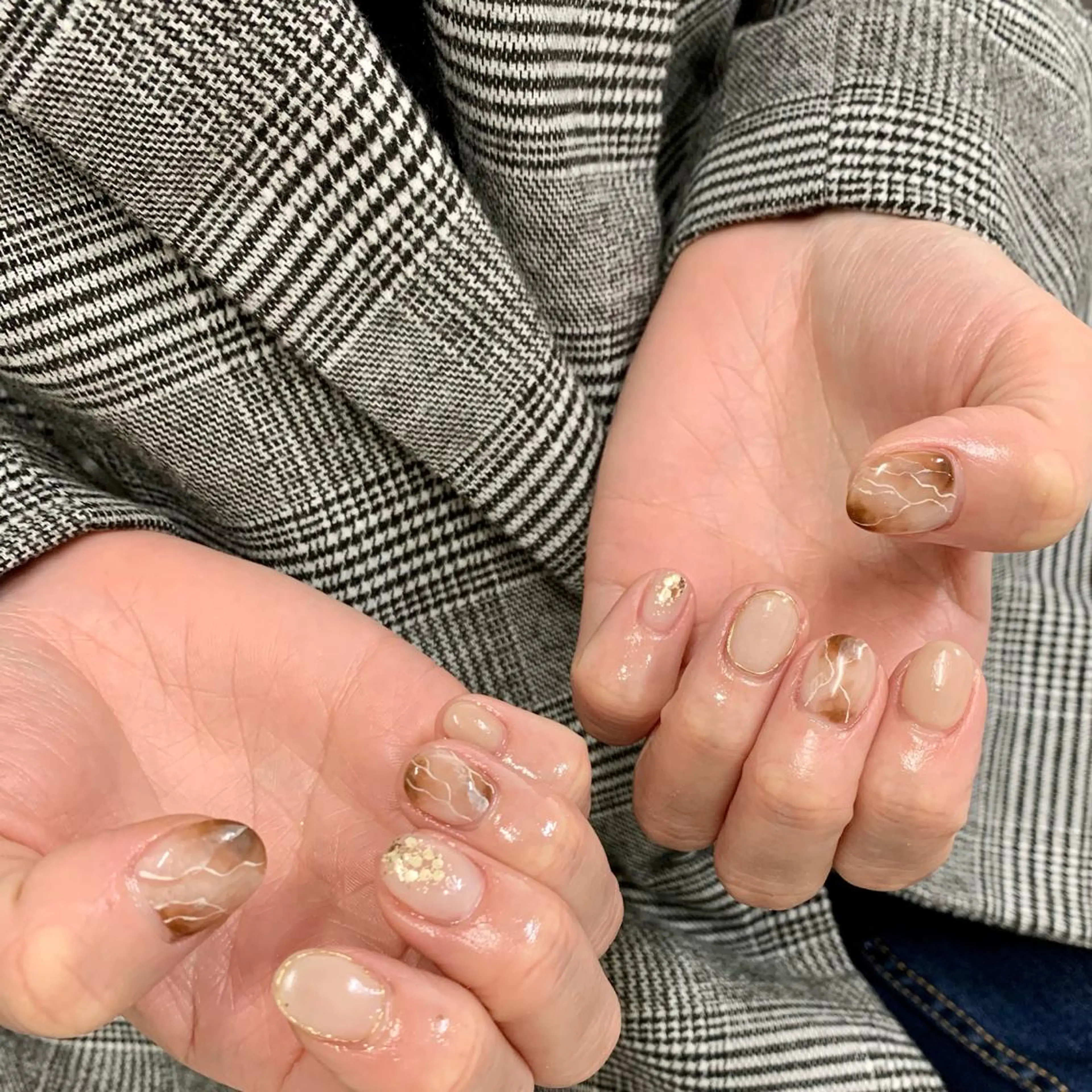 ショート ネイル アートネイル ニュアンスネイル pu muのネイルデザイン