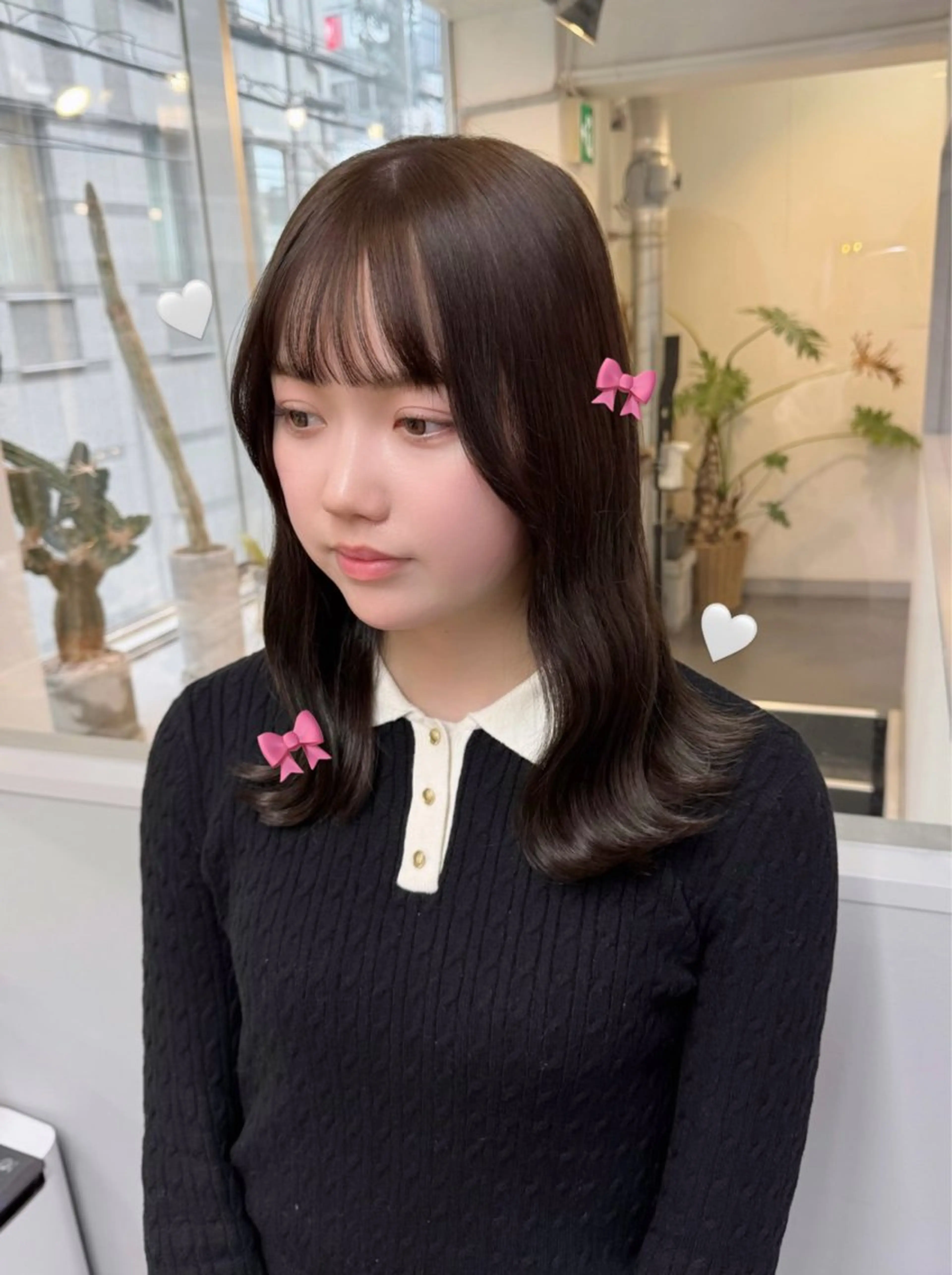 ミディアム カット ヘアカラー トリートメント ブリーチなしカラー ‎🐰Himeka♡のヘアスタイル