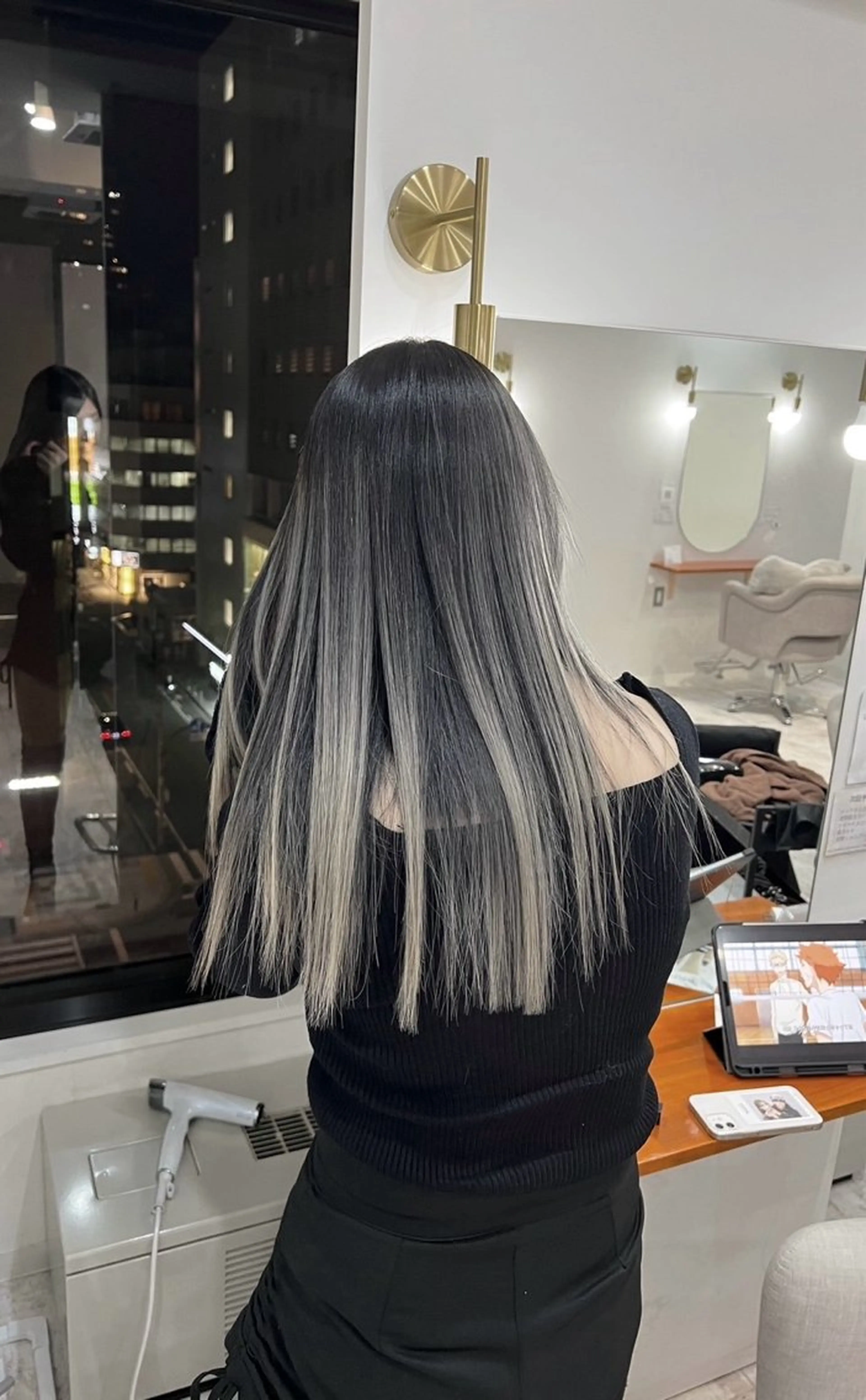 セミロング カラー バレイヤージュ シルバー ホワイトシルバー レイヤーカット ヘアカラー トリートメント ROBIN所属・指名数No.1 /NAOYAのヘアスタイル