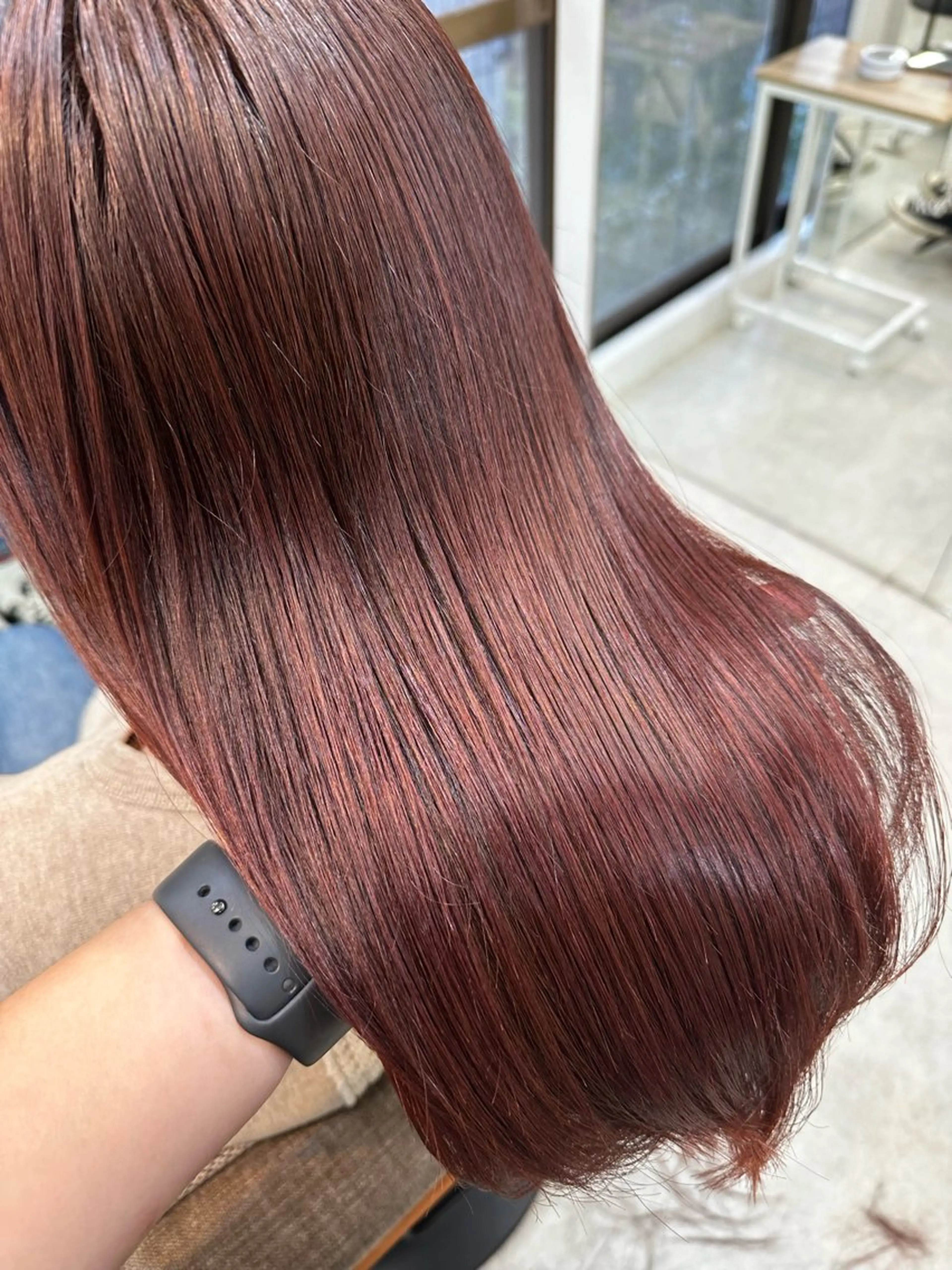 ミディアム カラー 髪質改善 ヘアカラー トリートメント 髪質改善/レイヤー ストウシンゴのヘアスタイル