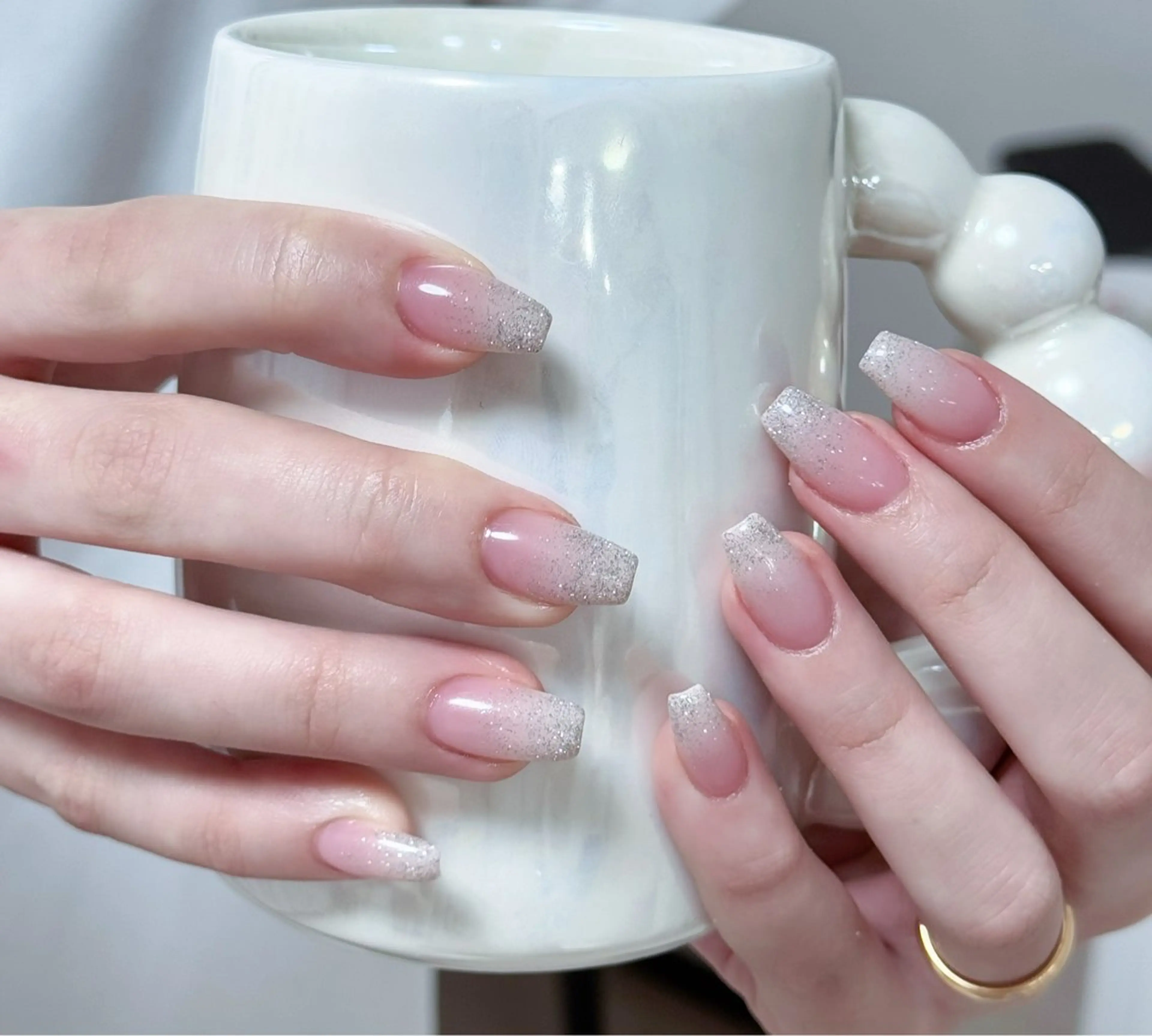 ネイル アートネイル オーロラネイル チークネイル フレンチネイル ガラスフレンチ ハンドネイル 🎀🎀YooLi Nail Salonのネイルデザイン