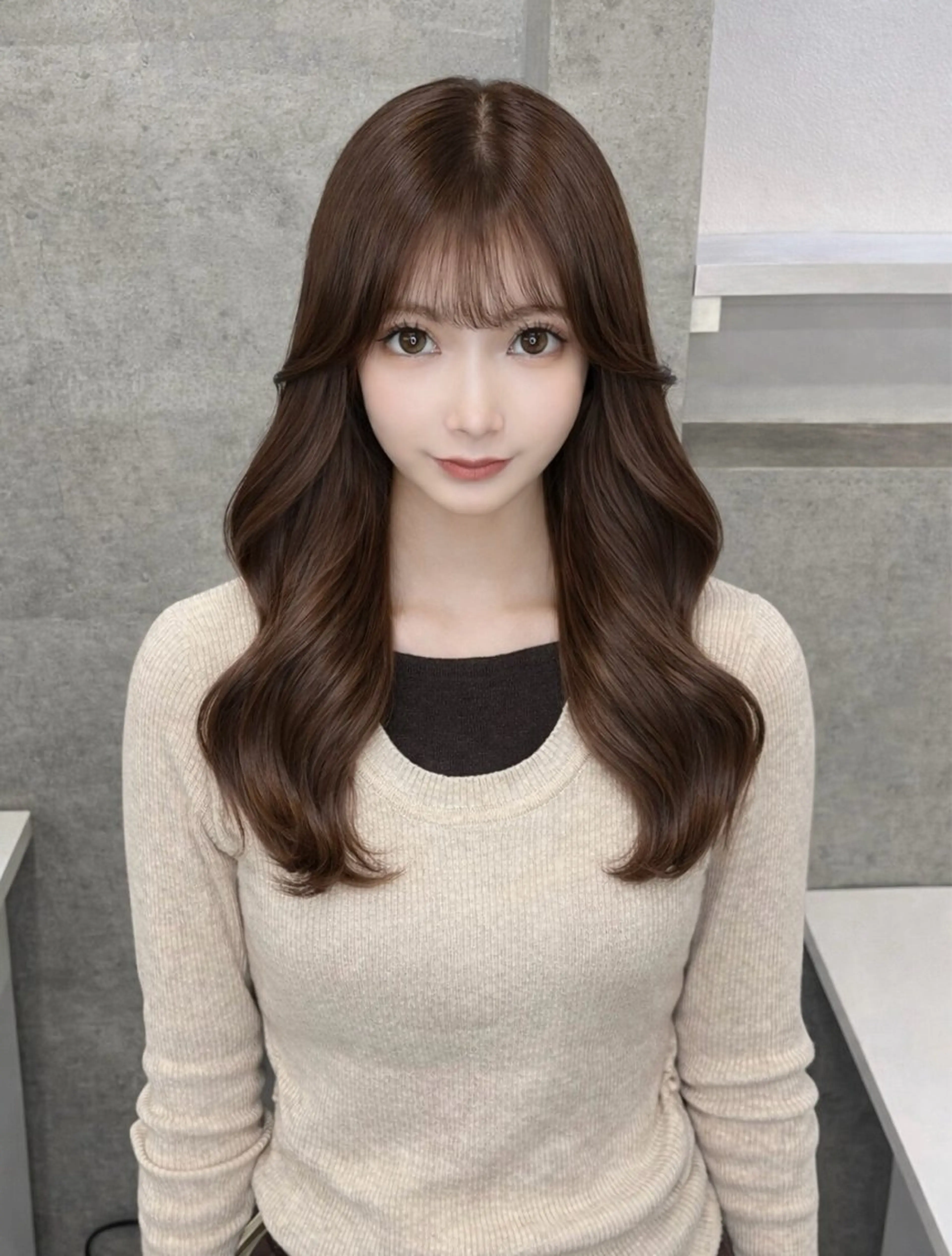 ロング カラー カット ヘアカラー トリートメント ダブルカラー 新宿のヘアスタイル