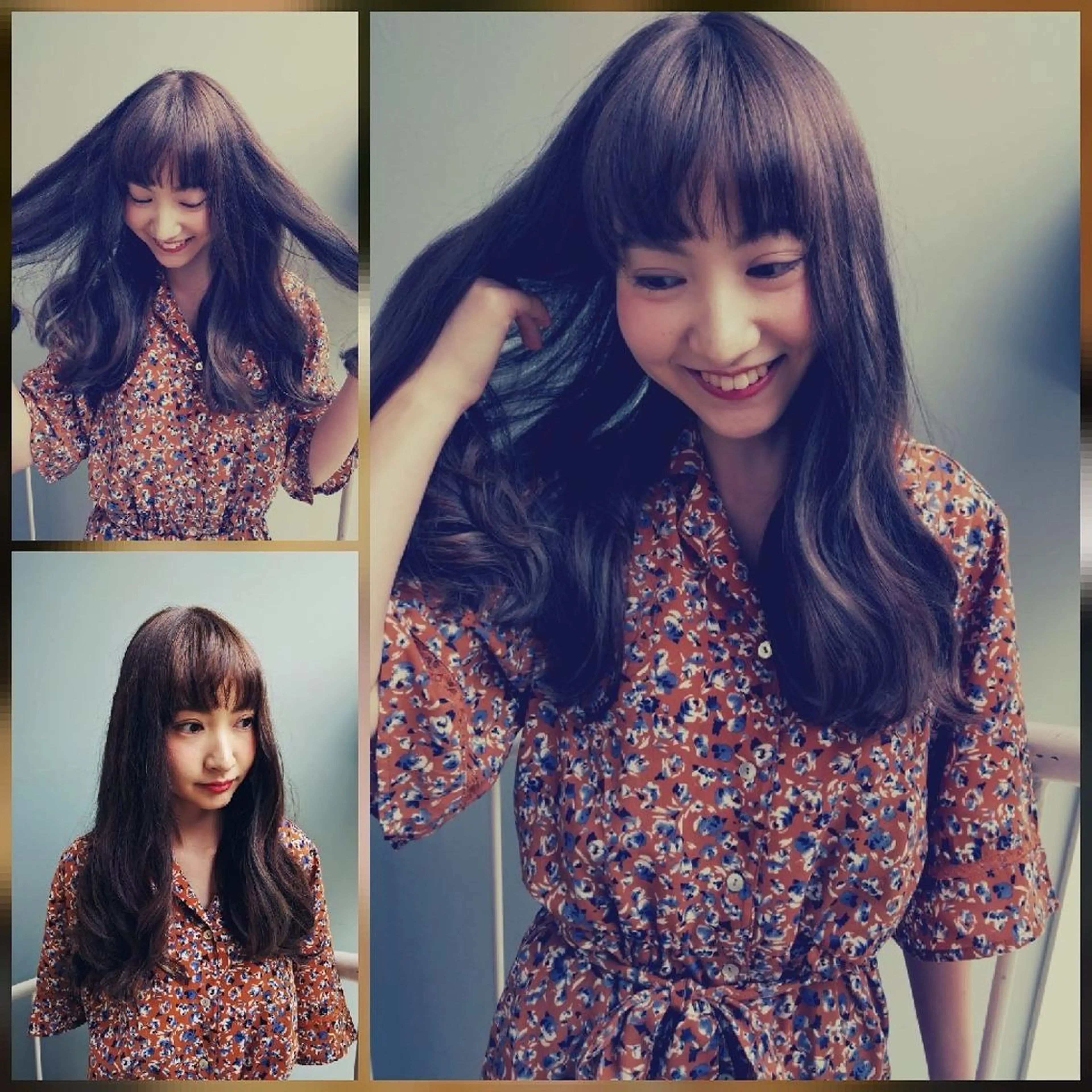 ミディアム セミロング カラー パーマ ハイライトカラー ハイライト Beniya BOND STREET所属・田中 洋のヘアスタイル