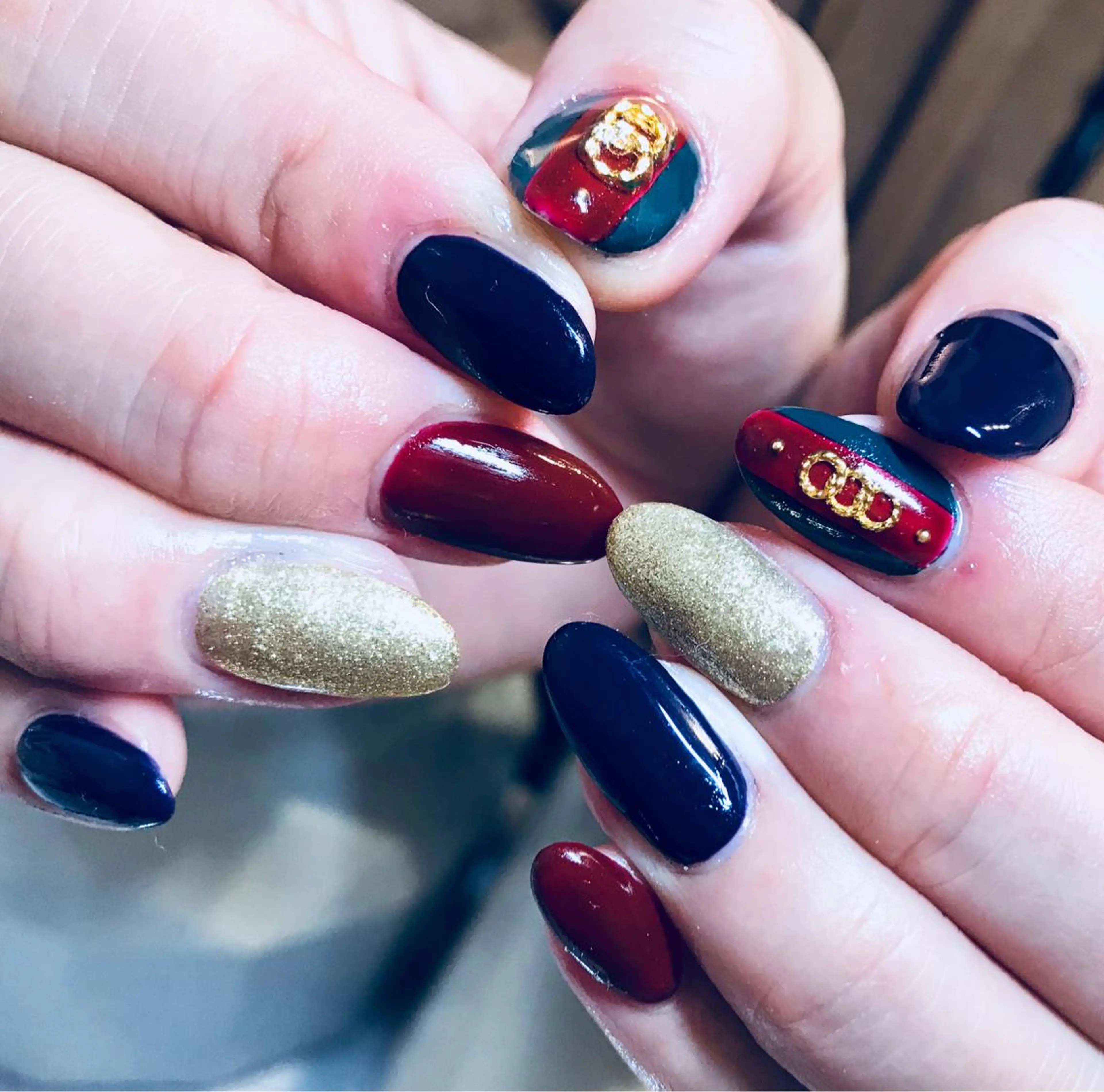 ショート ネイル ボルドー nail&eye Aoのマツエク・マツパデザイン