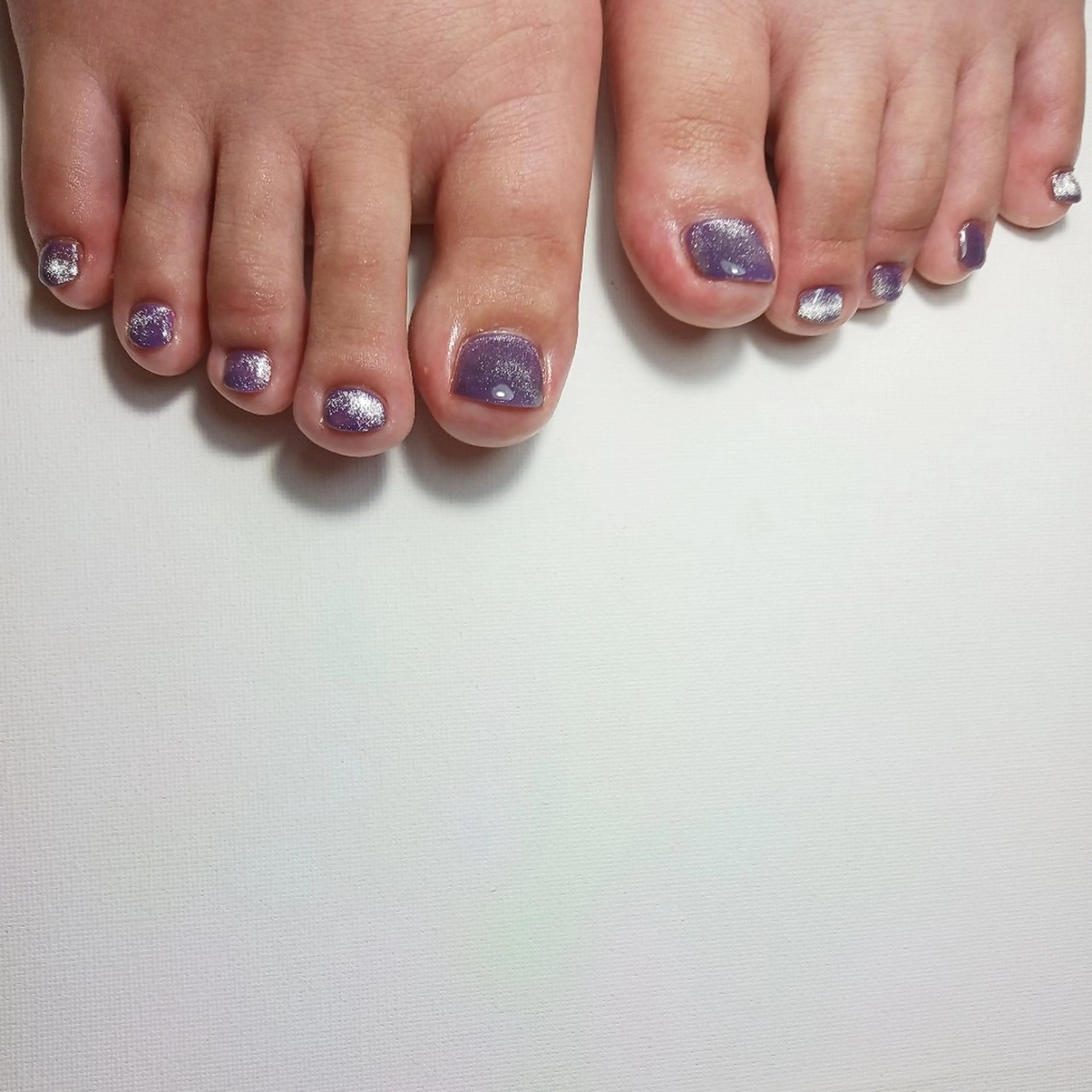 ネイル ジェルネイル マグネットネイル 持ち込み パープル ショートネイル owlnail /持込みデザイン専門のネイルデザイン