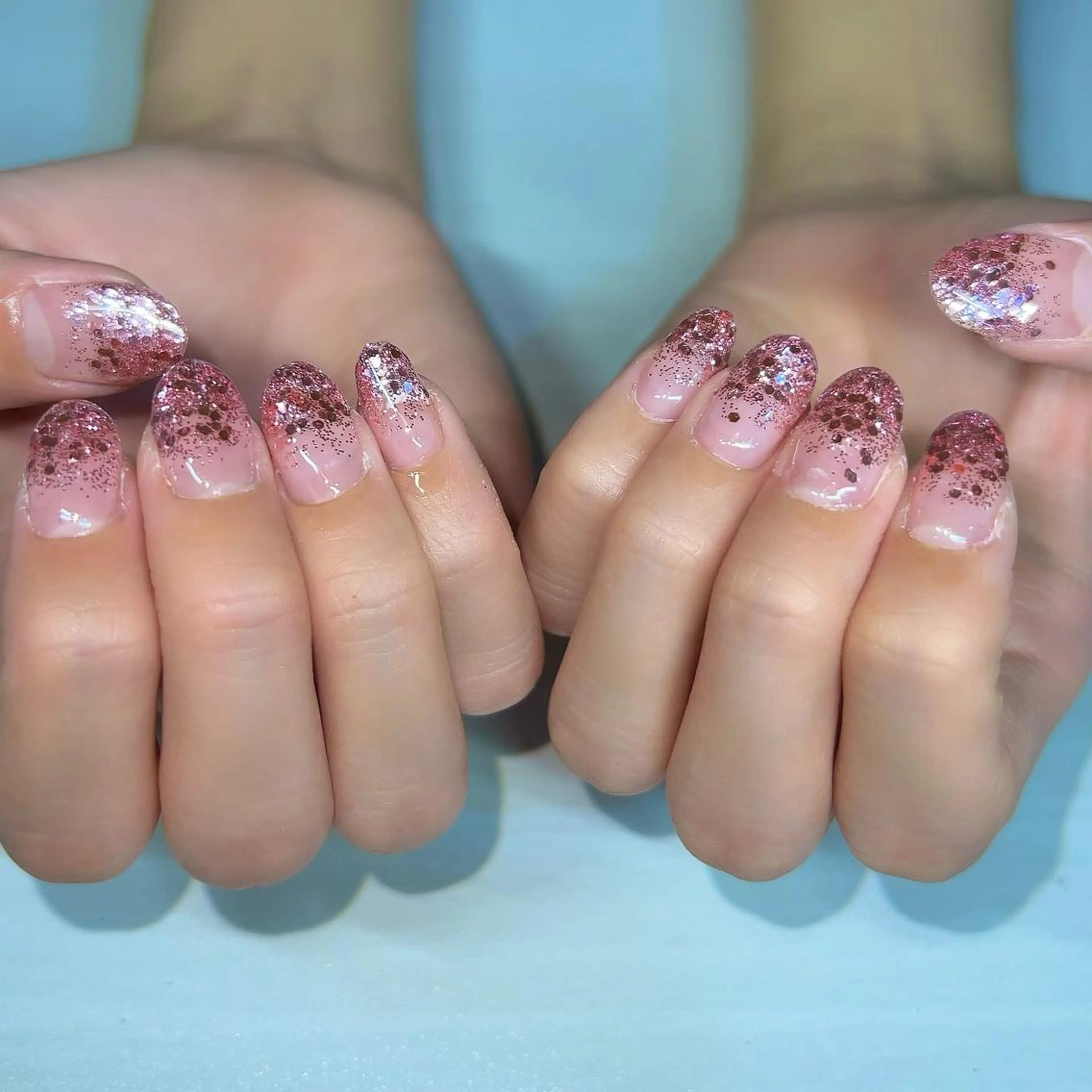 ネイル ラメ(グリッター) ラメグラデーション ハンドネイル 【Yappy🌈】 💖P-tanaのネイルデザイン