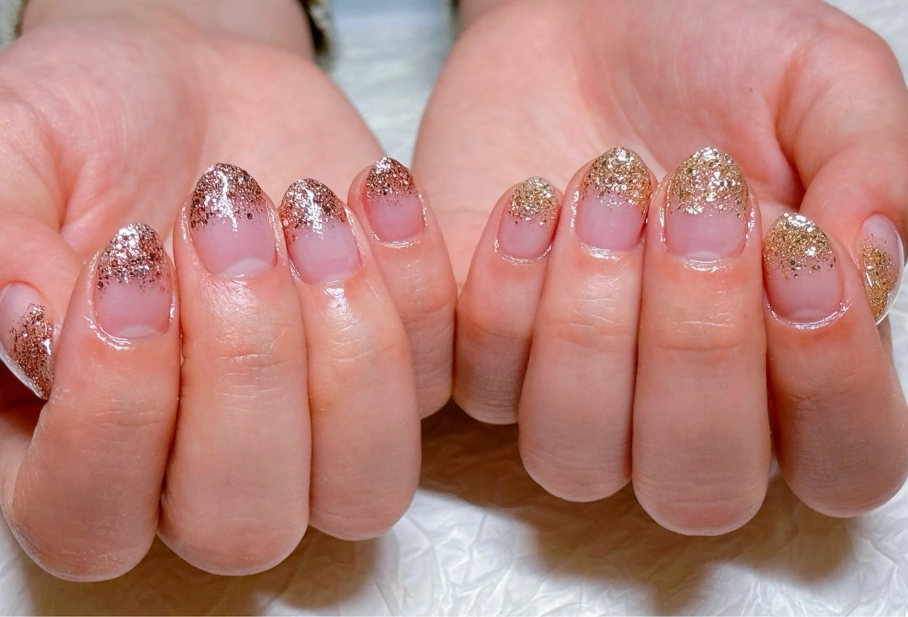 ネイル ゴールド ピンク ハンドネイル ハンドケア ゆ か_Nails💫のネイルデザイン