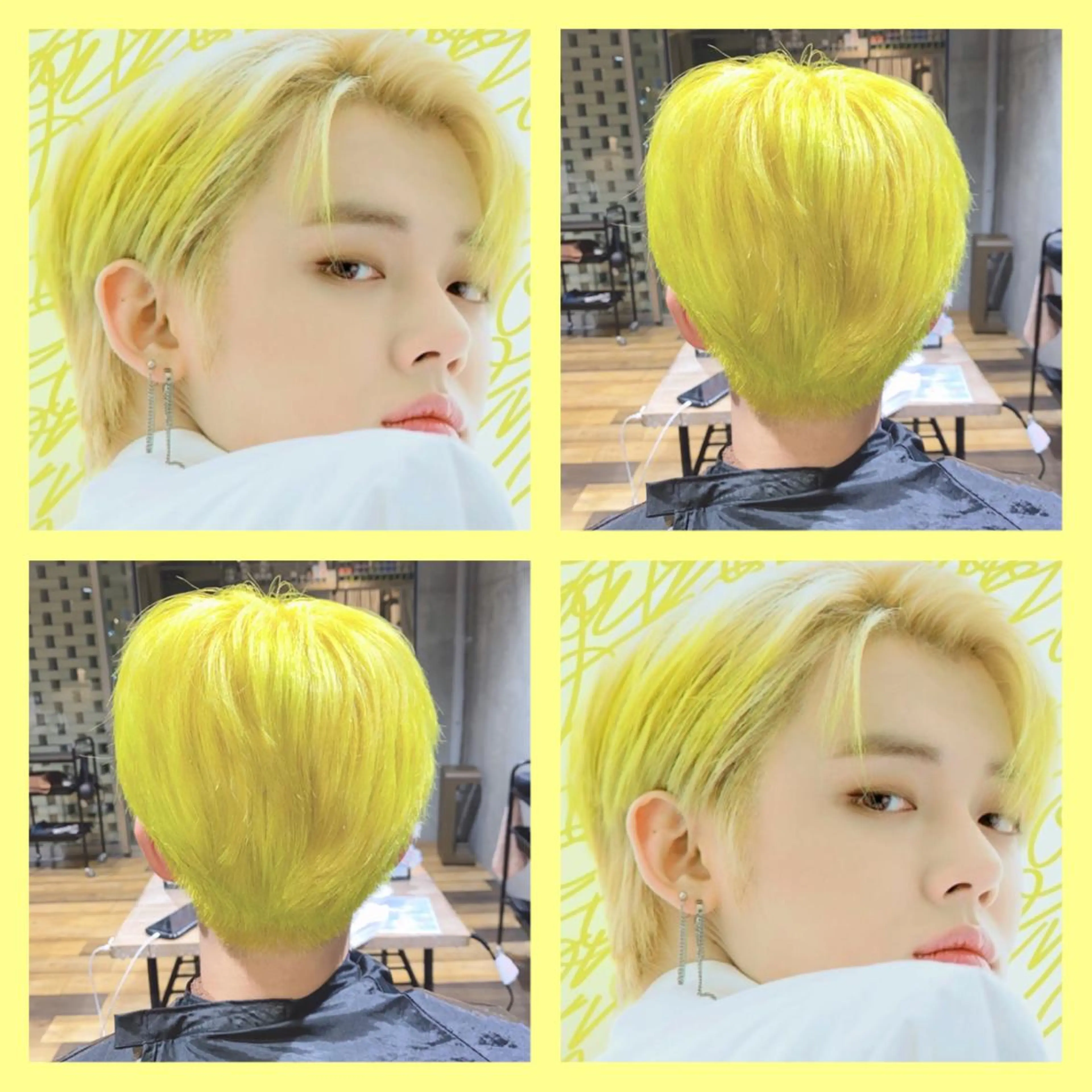 ショート カラー メンズ イエローカラー 韓国/アイドルヘア 🎀みづきのヘアスタイル