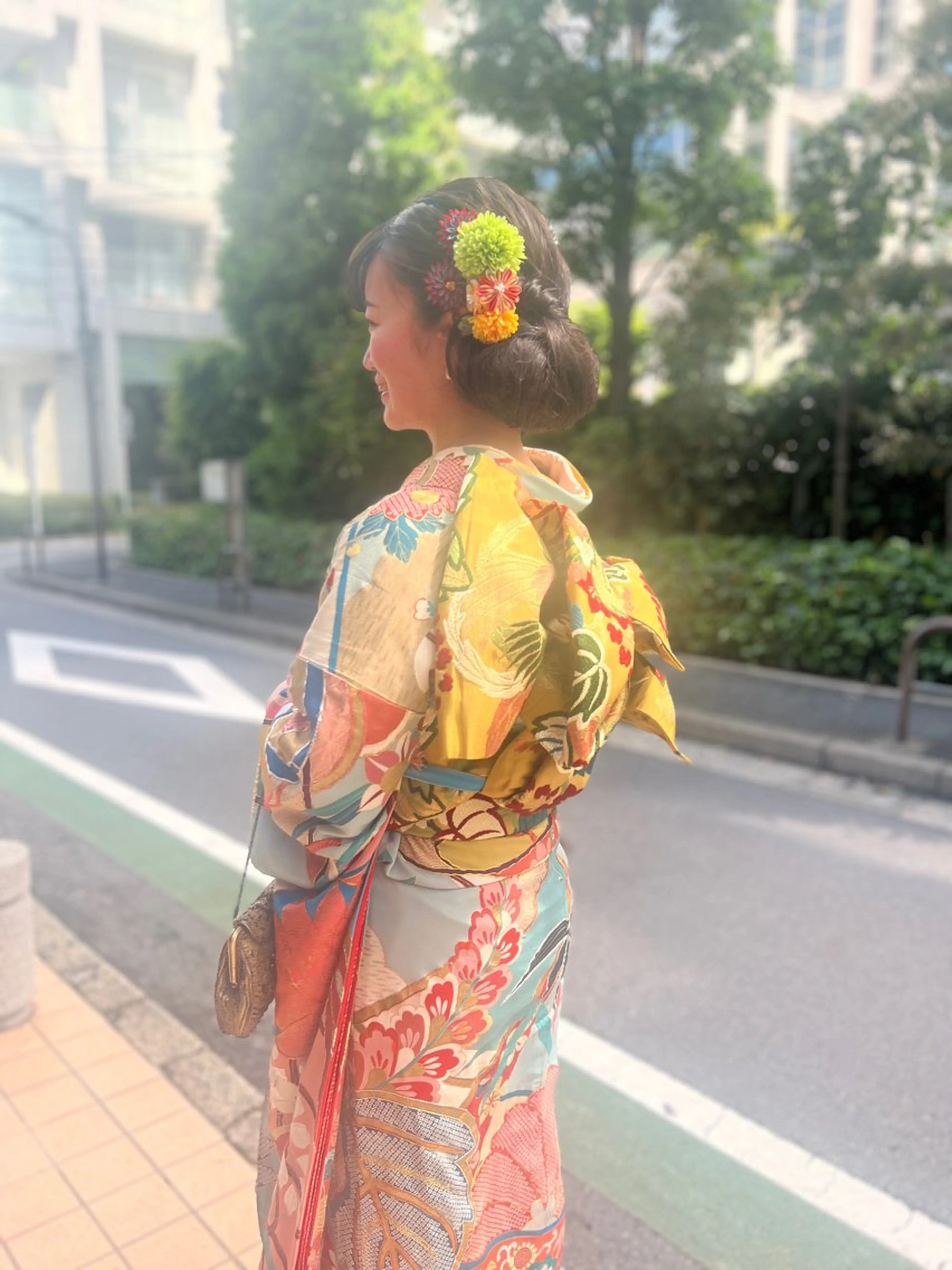 成人式当日振袖着付けの写真