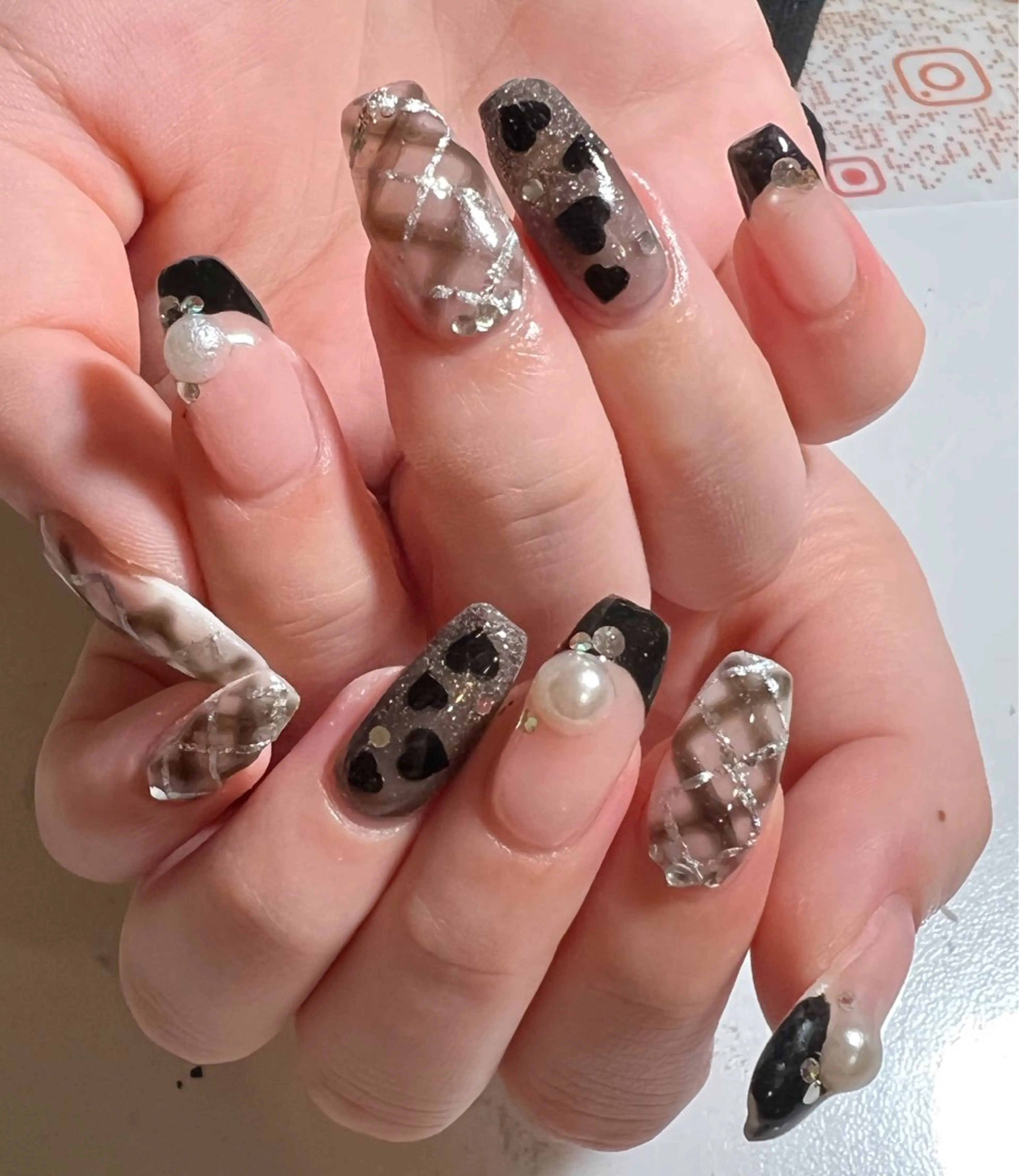 ネイル フレンチネイル ハート ハンドネイル private salon mieのネイルデザイン