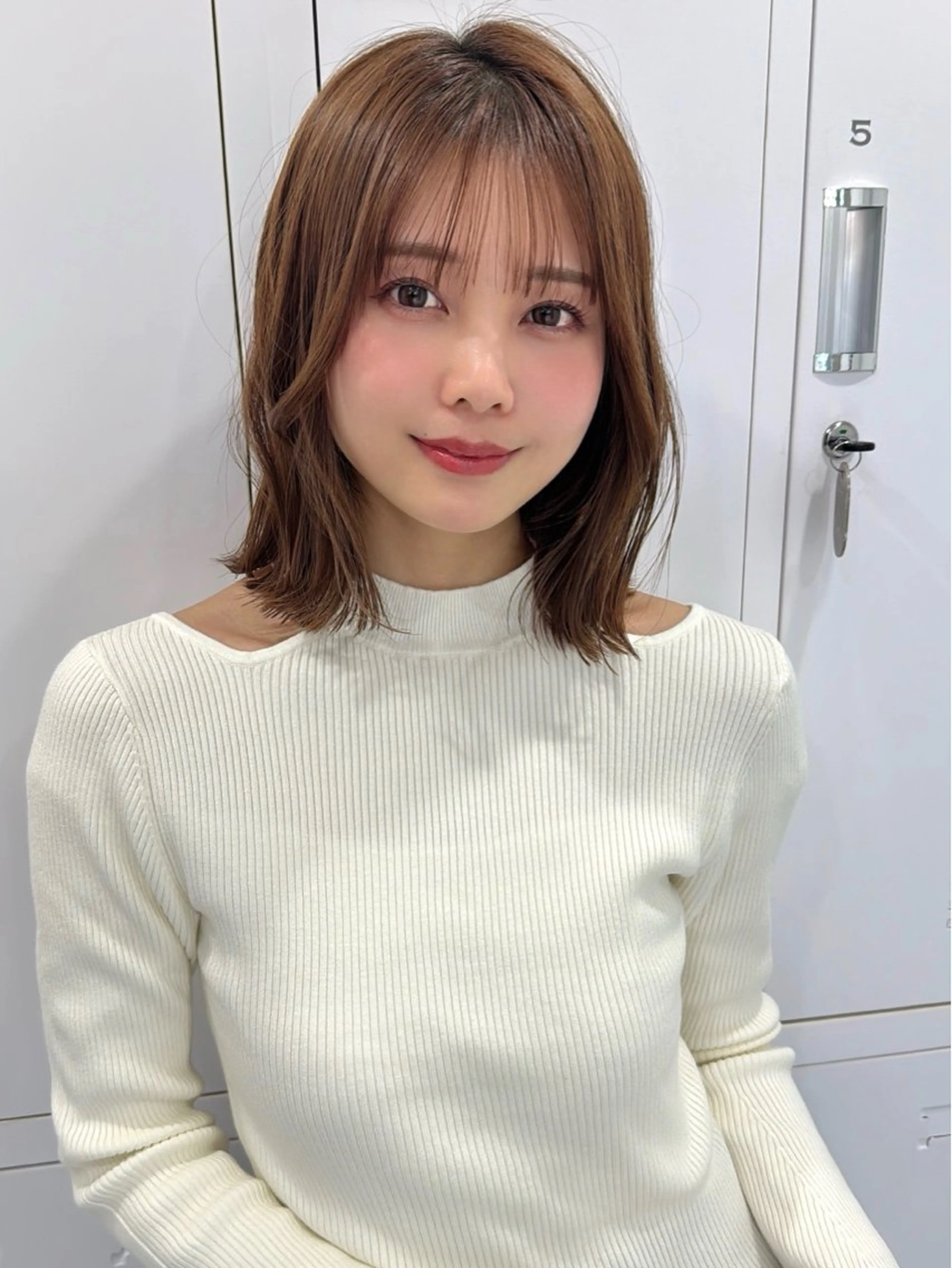 ミディアム カラー ボブ くびれヘア ボブ/レイヤー /植原健太のヘアスタイル