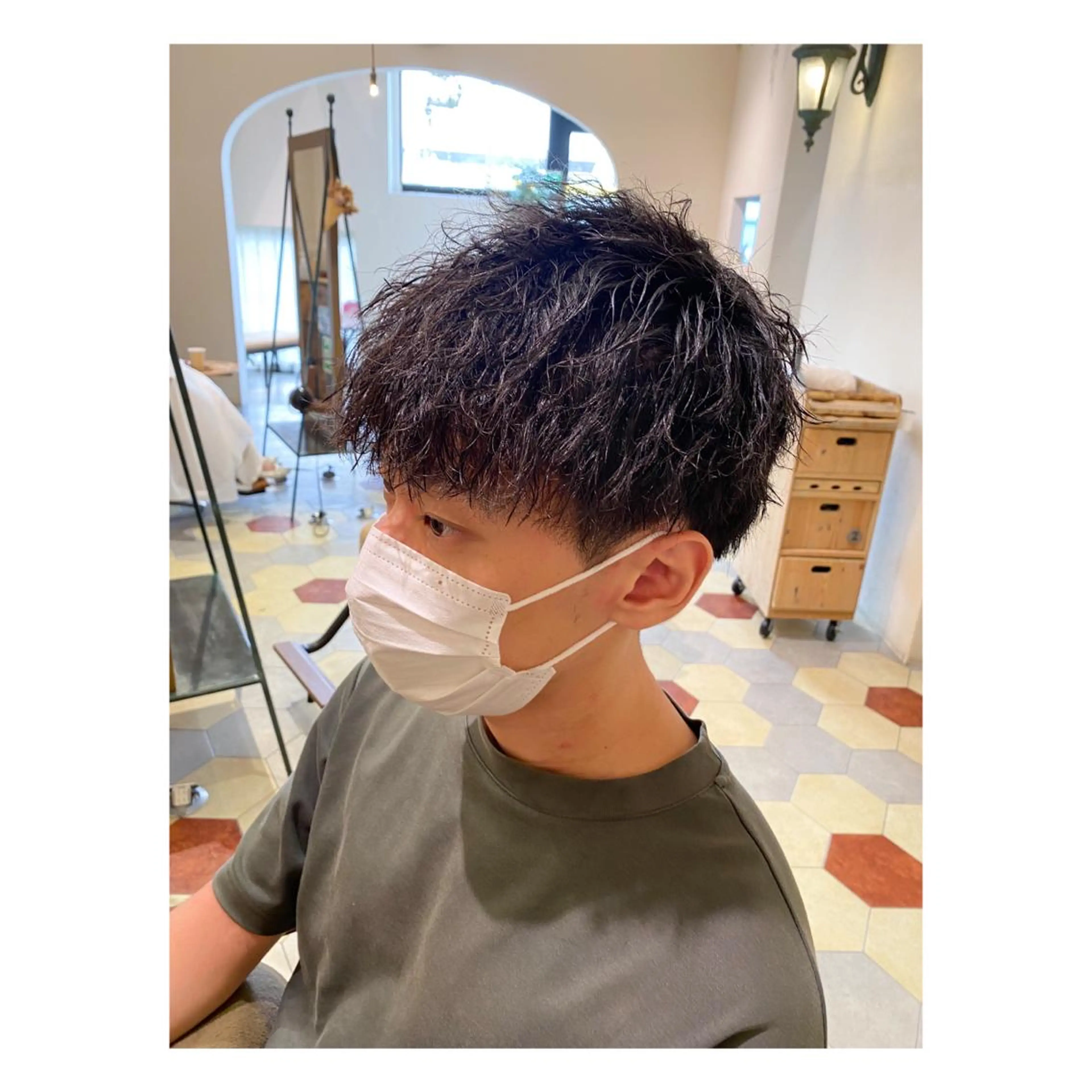 ショート ヘアアレンジ メンズ カット パーマ 菊池大一 溝の口パーマのヘアスタイル