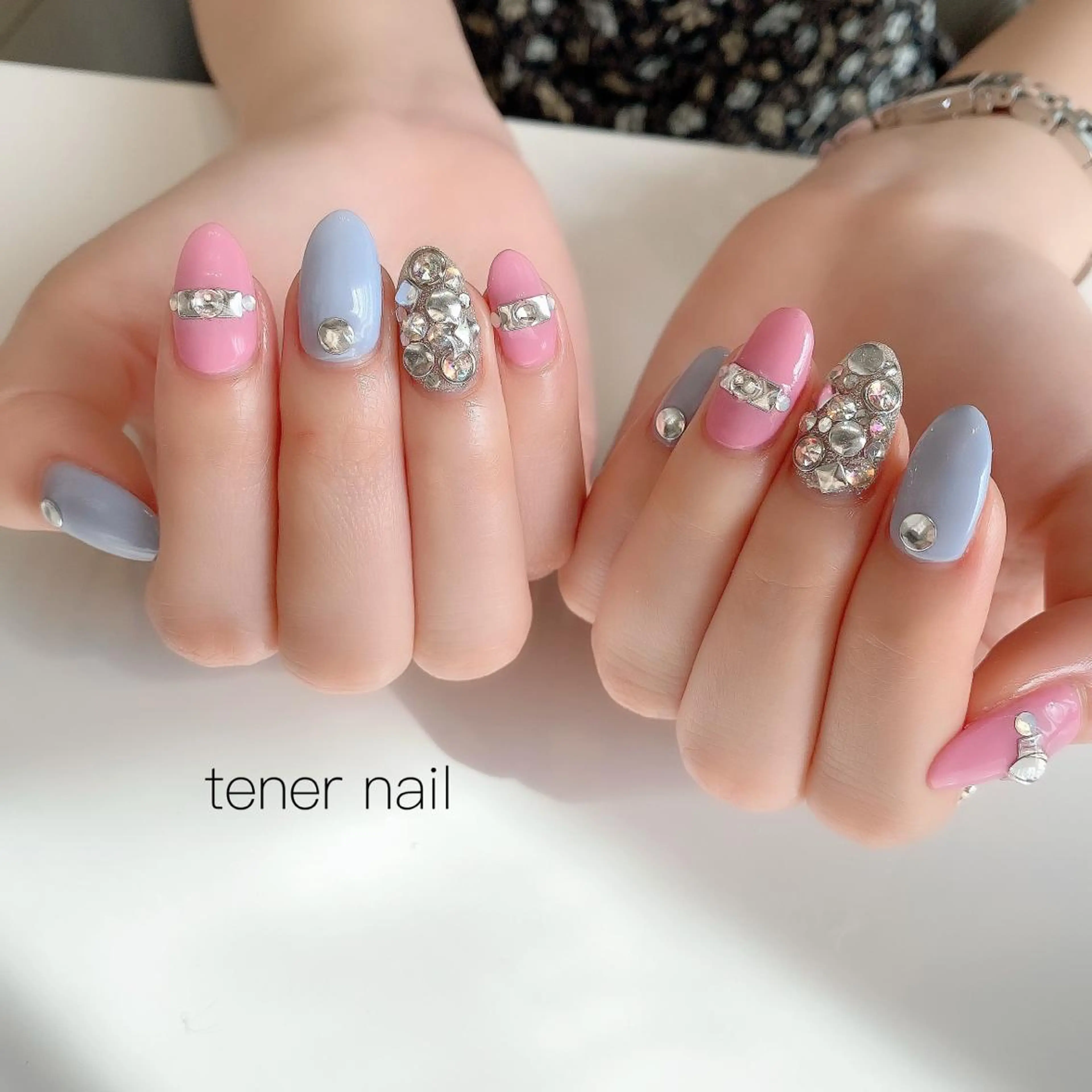 ネイル ブルー ピンク tener  nail  テネルネイル所属・テネルネイル tener nailのネイルデザイン