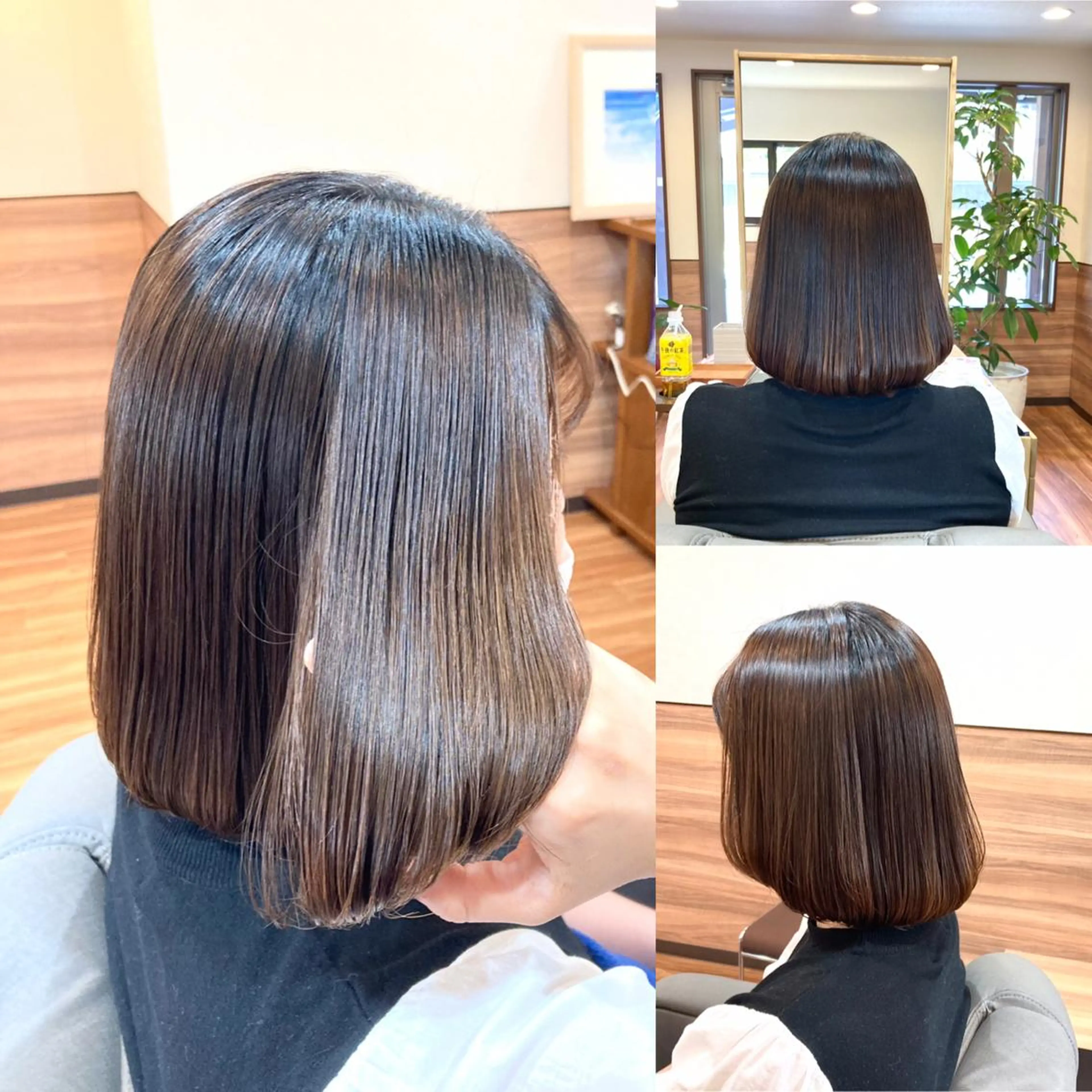 ミディアム パーマ 髪質改善 トリートメント ストレートパーマ Annon プライベートサロンのヘアスタイル